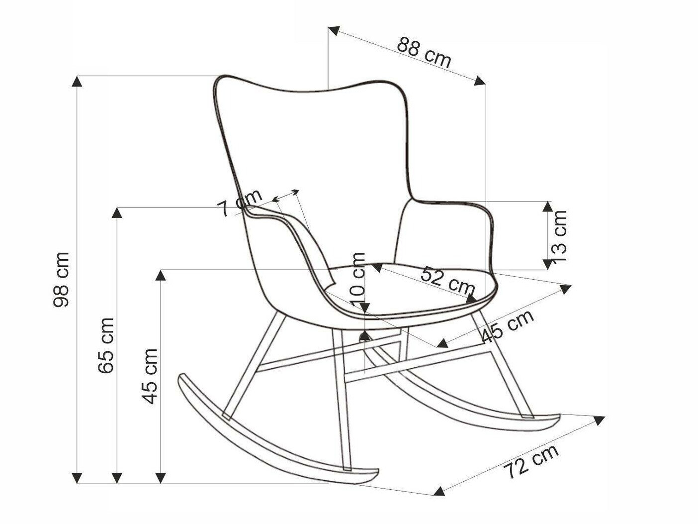 Schommelstoel Houston 1611 (Grijs)