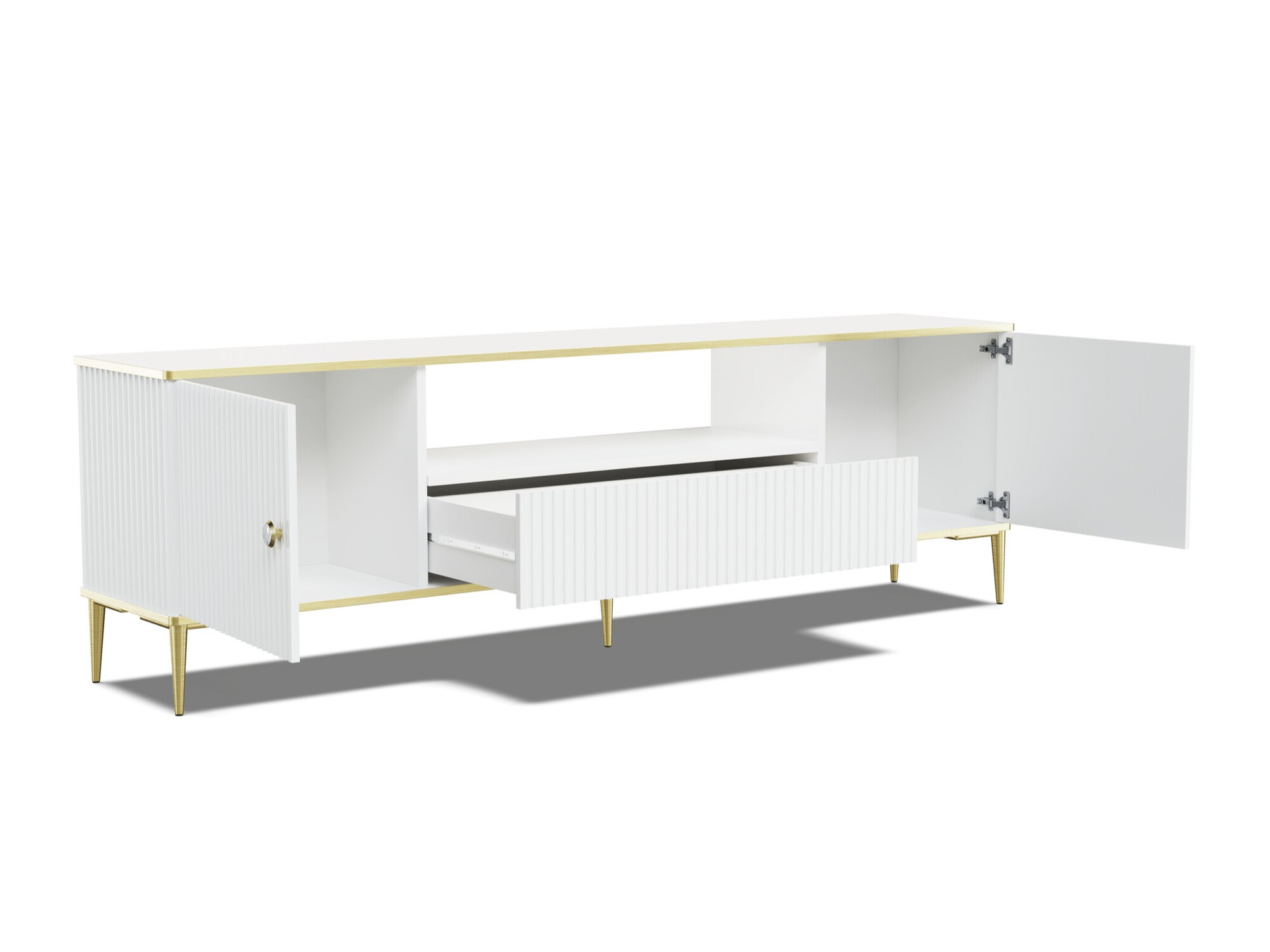 TV-meubel Romciro 100 (Wit + Gouden)