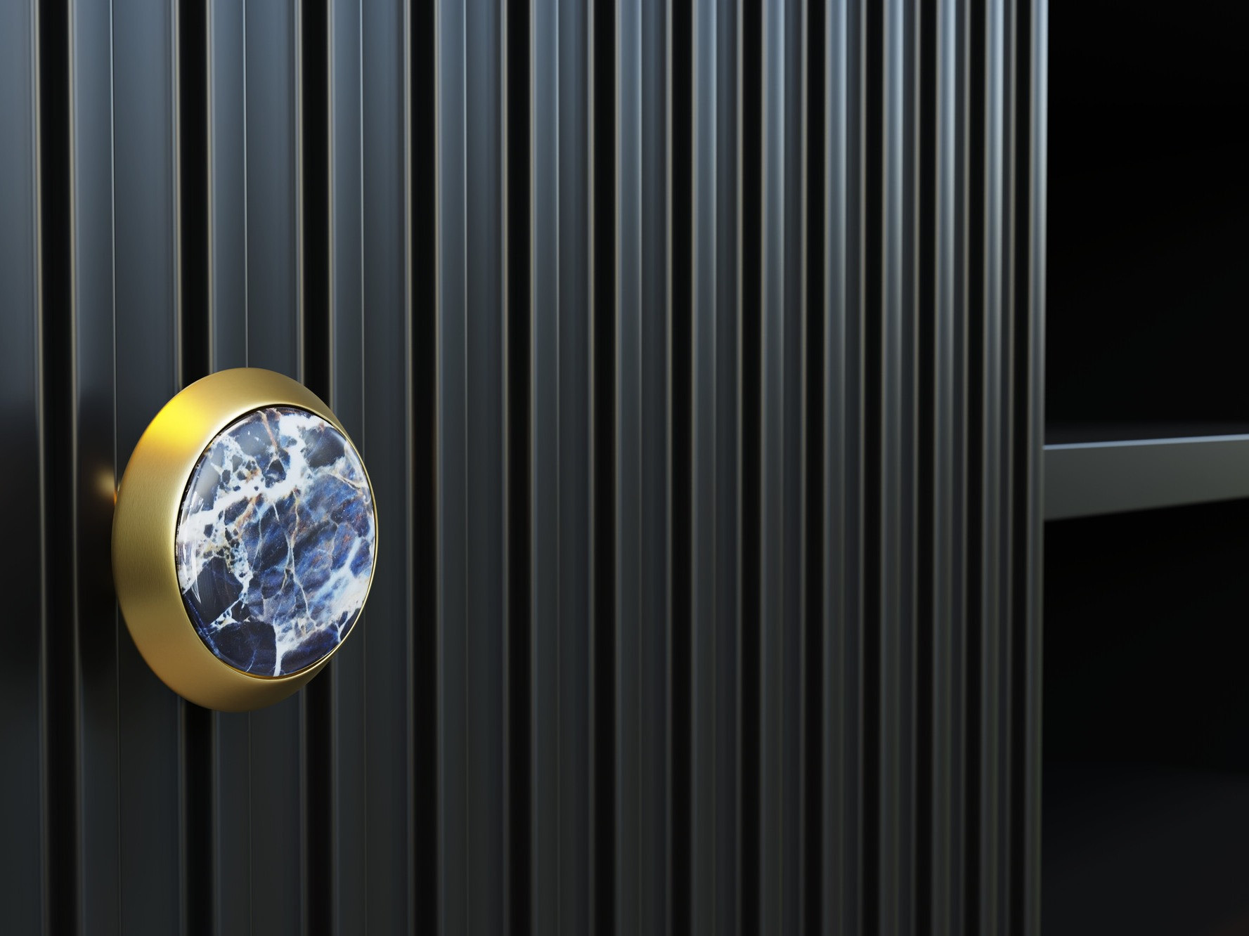 TV-meubel Romciro 100 (Zwart + Gouden)