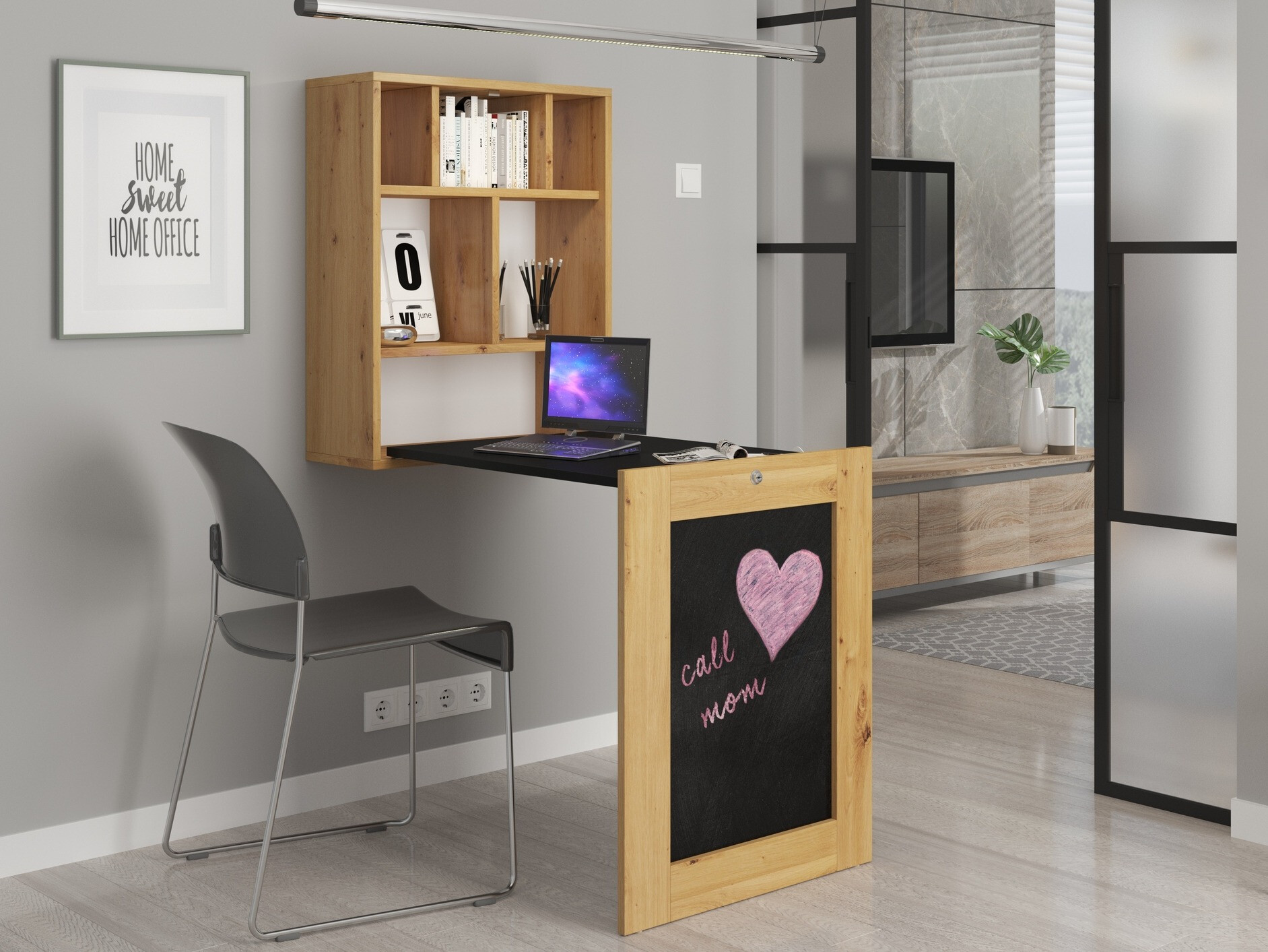 Bureau Buffalo 104 (Artisan eiken + Zwart)