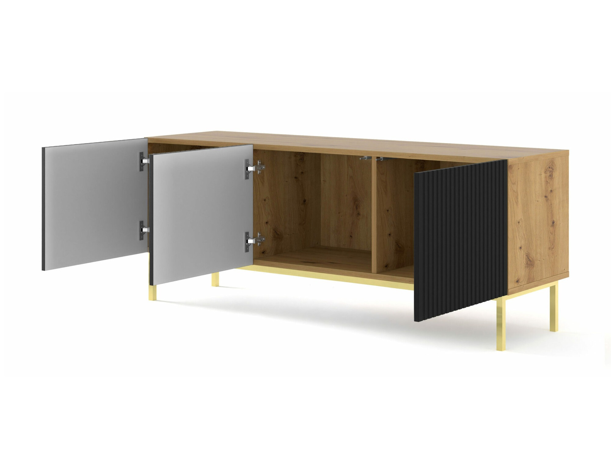 TV-meubel Mirmaro 102 (Zwart + Artisan eiken)