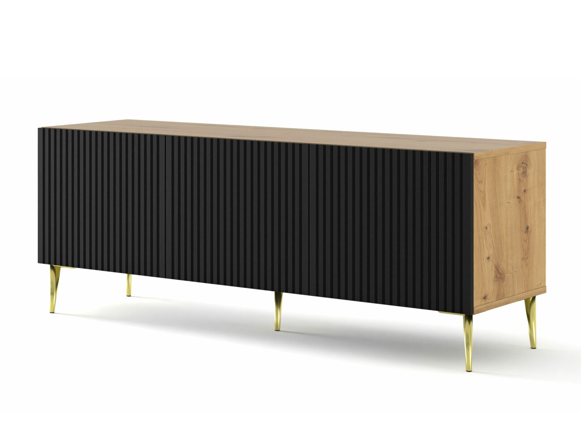 TV-meubel Mirmaro 102 (Zwart + Artisan eiken)