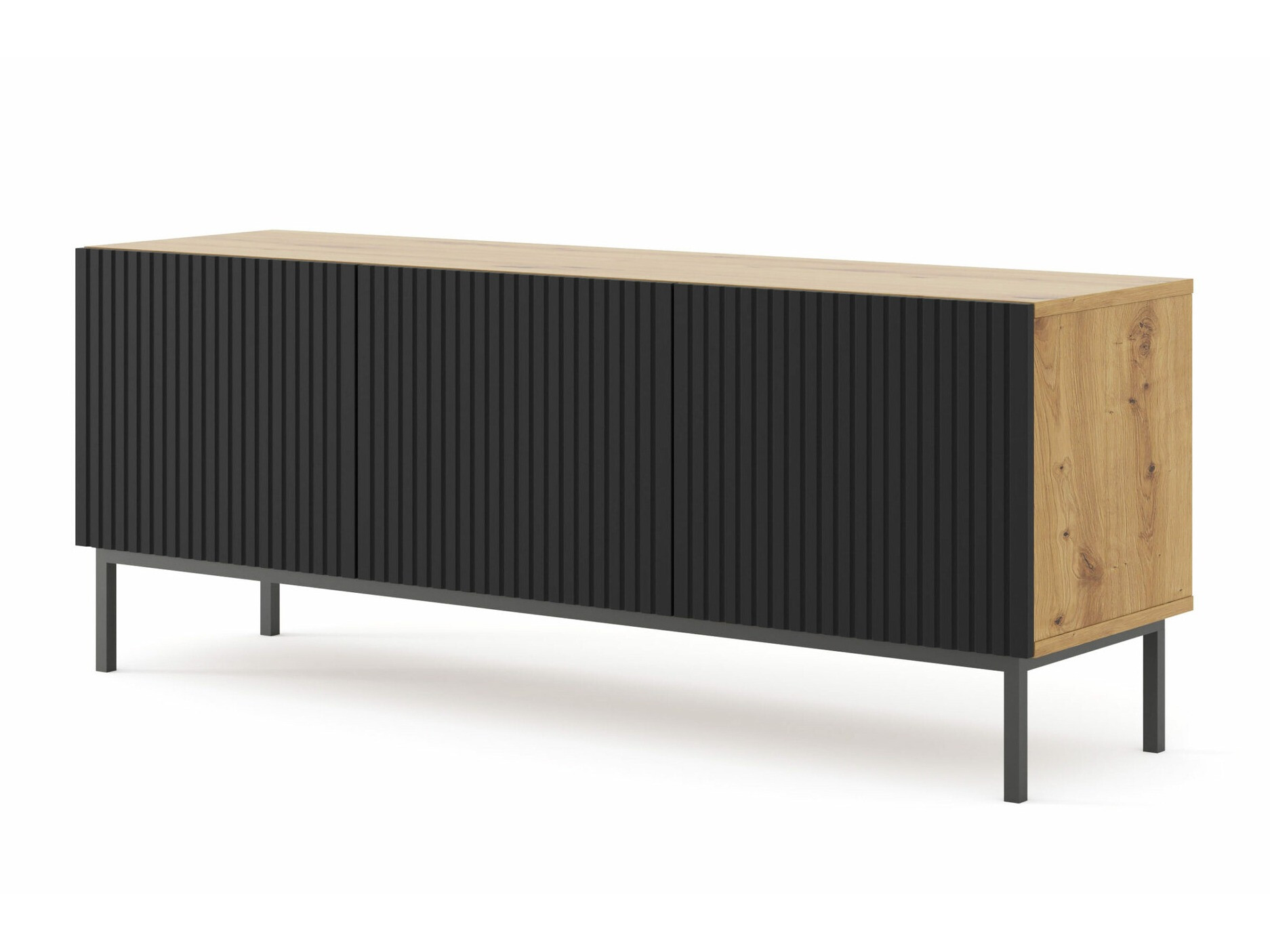 TV-meubel Mirmaro 102 (Zwart + Artisan eiken)