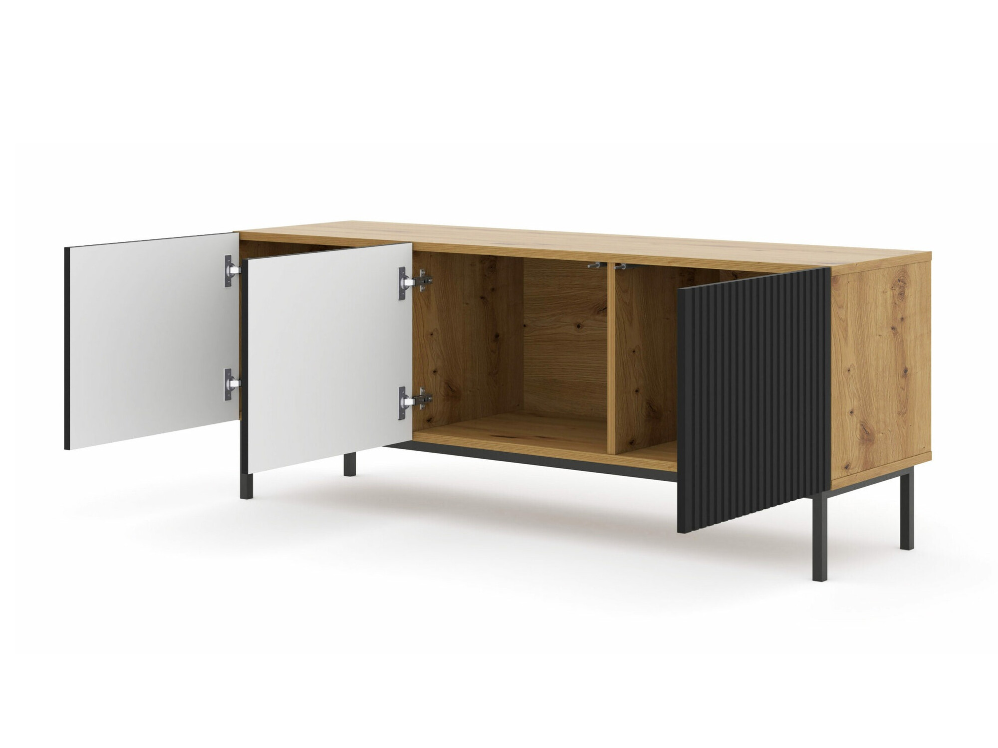 TV-meubel Mirmaro 102 (Zwart + Artisan eiken)