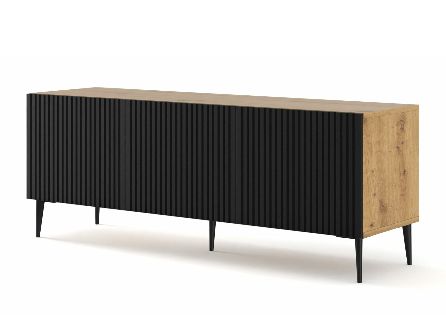 TV-meubel Mirmaro 102 (Zwart + Artisan eiken)