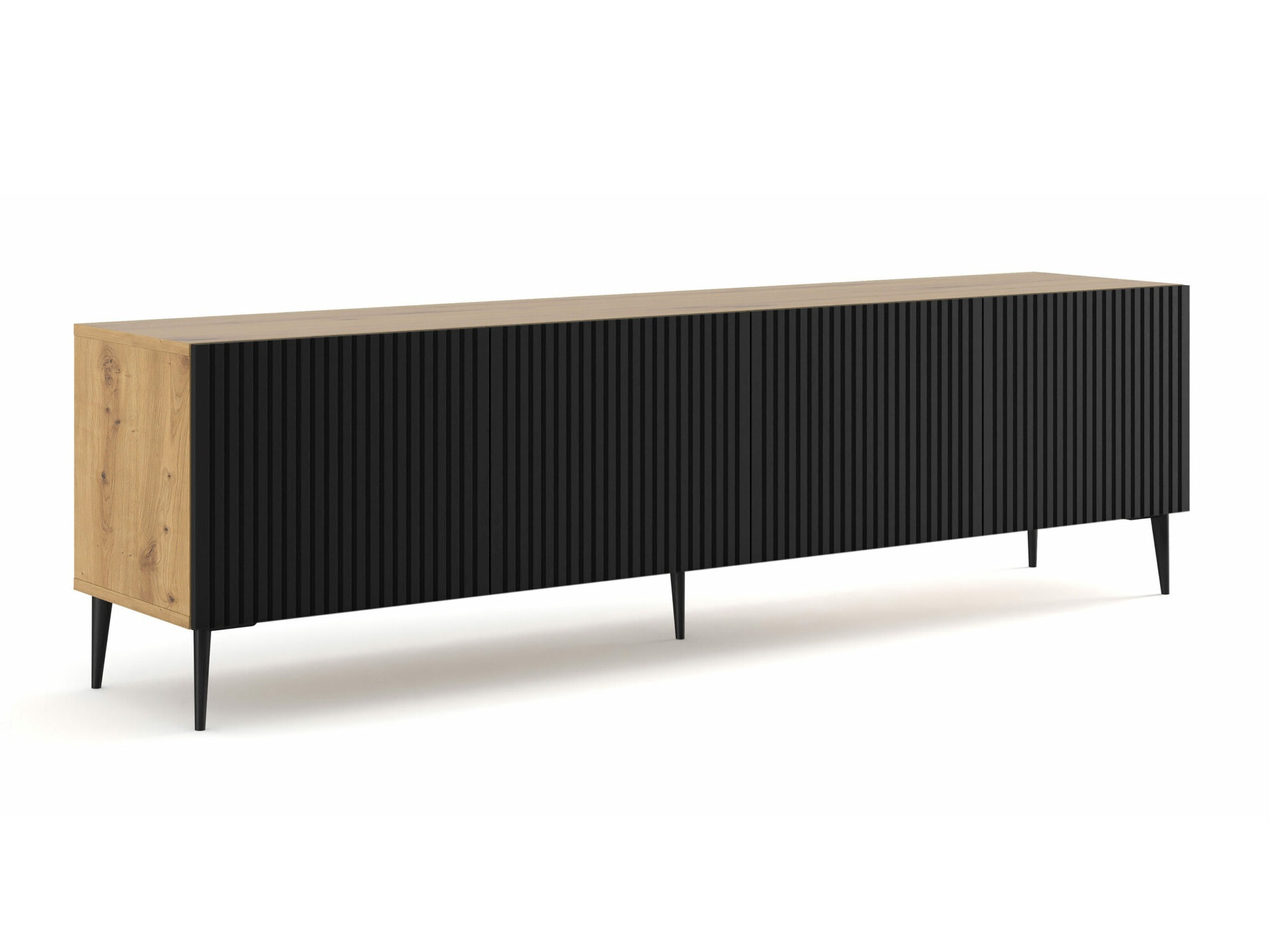 TV-meubel Mirmaro 103 (Zwart + Artisan eiken)