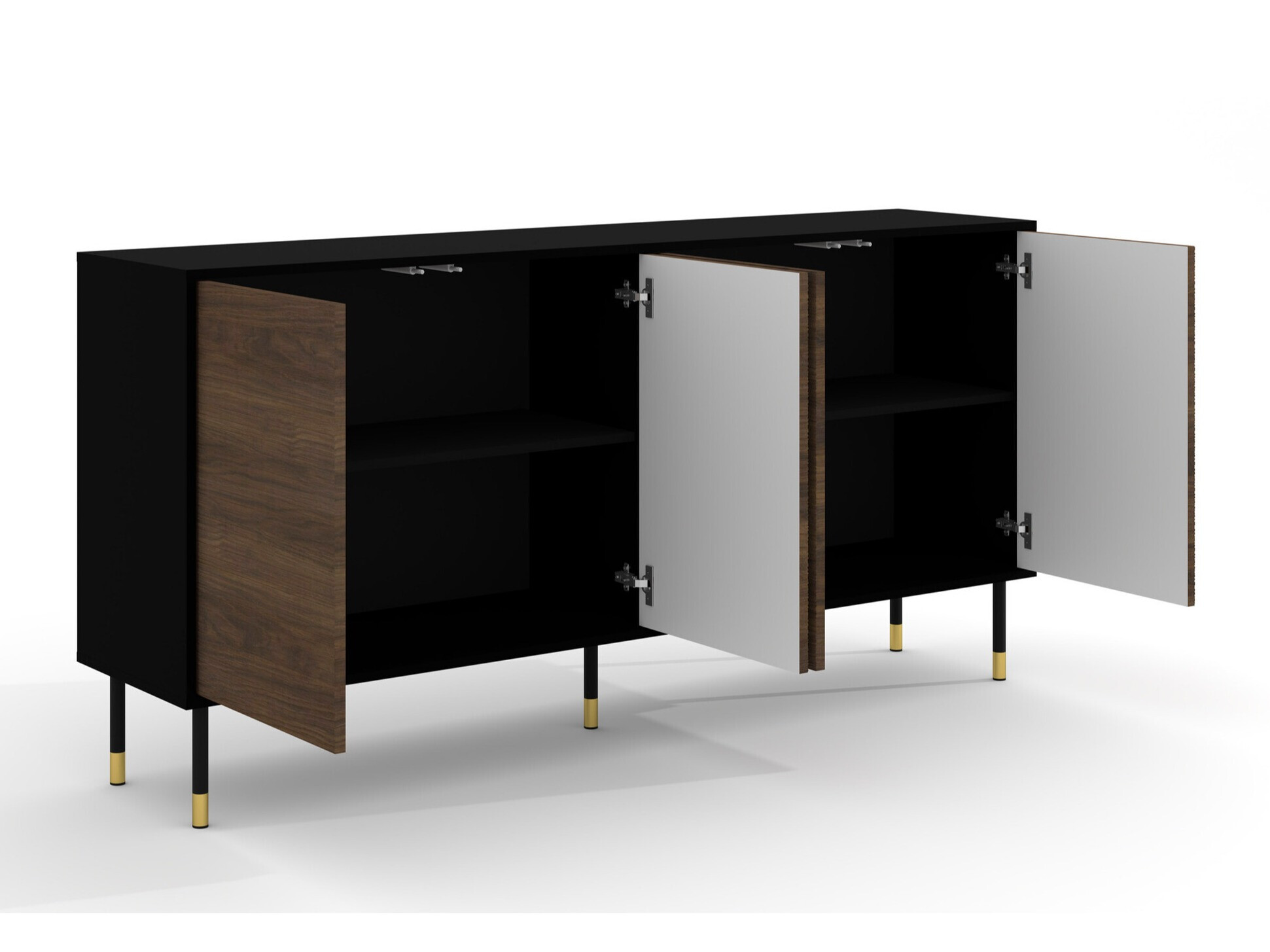 Dressoir Romtole 101 (Zwart + Donkere eik)