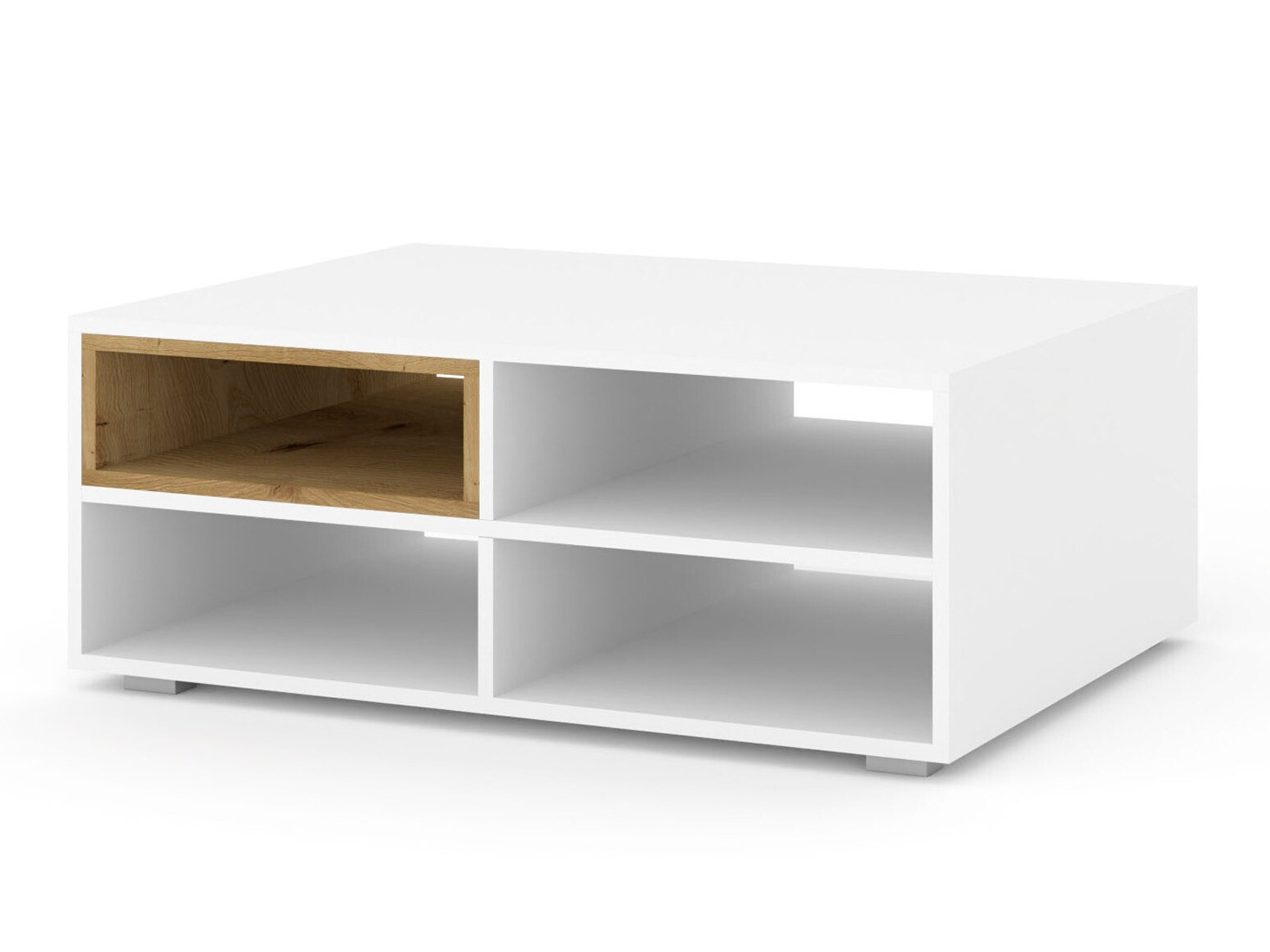 Salontafel Livorla 100 (Mat wit + Artisan eiken)