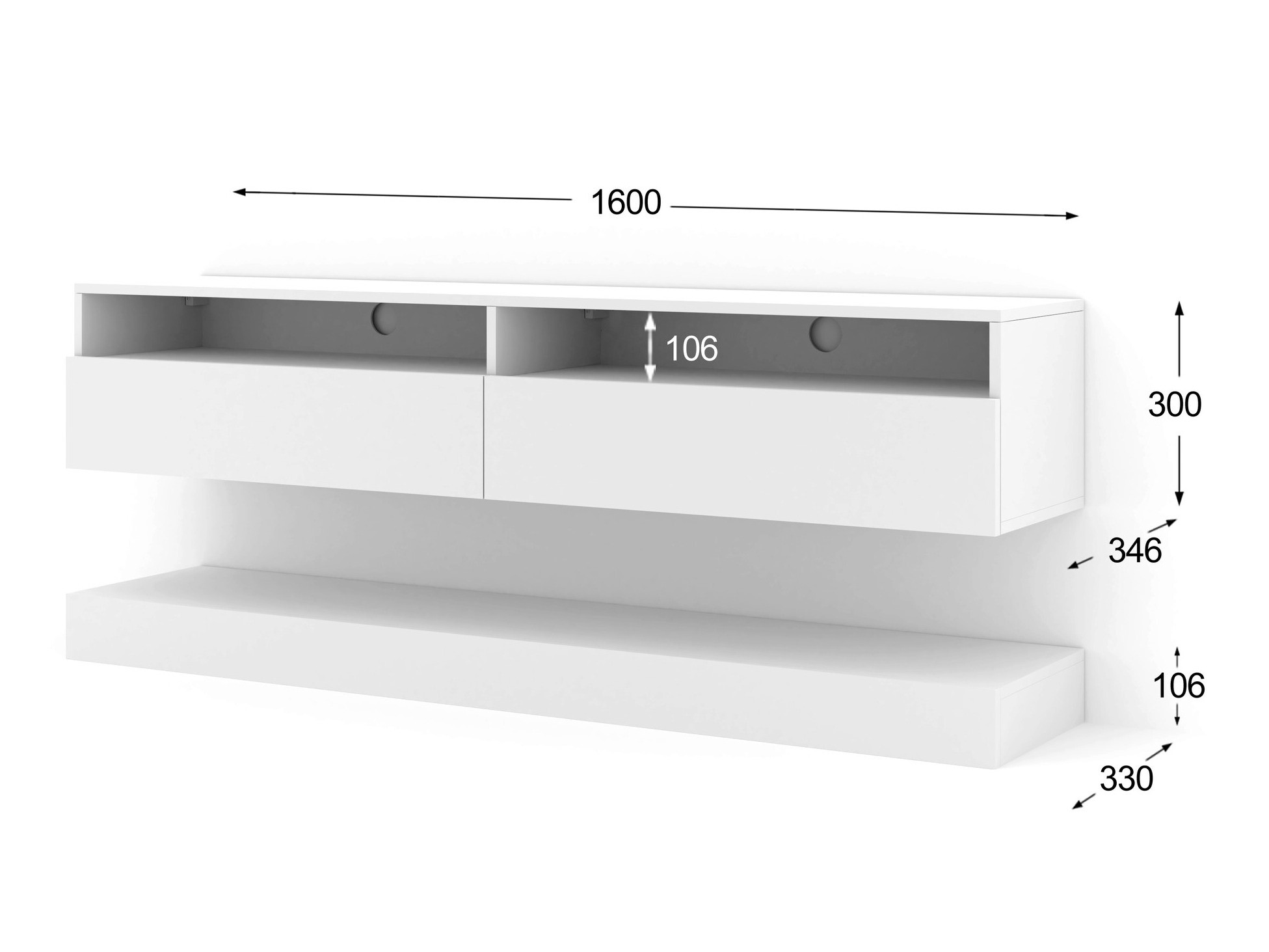 TV-meubel Buffalo 108 (Wit)