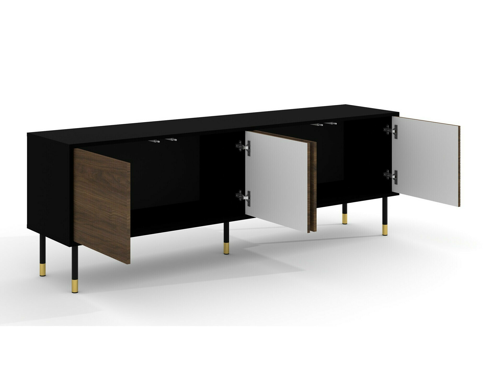 Woonkamerset Romtole 103 (Zwart + Donkere eik)