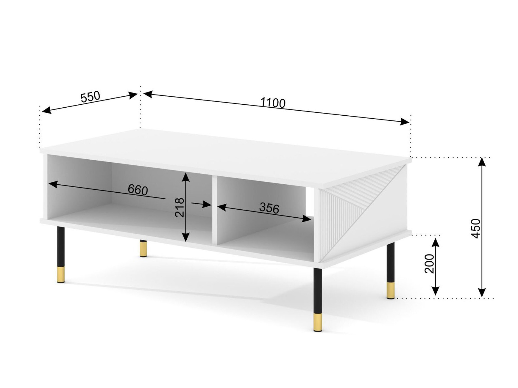 Salontafel Teopha 102 (Zwart)