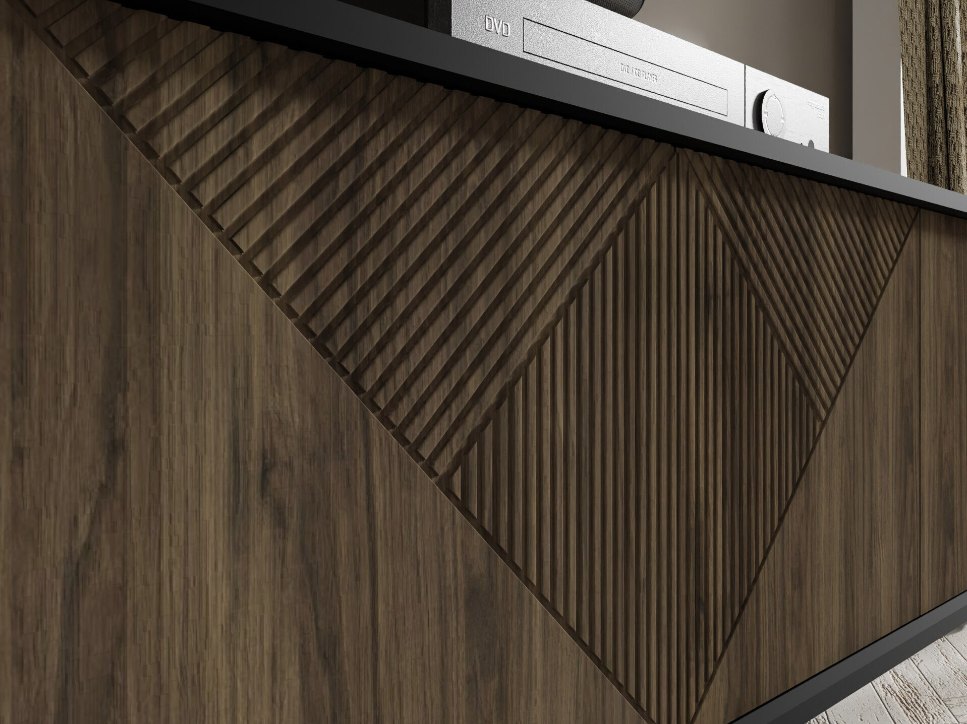 TV-meubel Teopha 100 (Zwart + Notenhout)