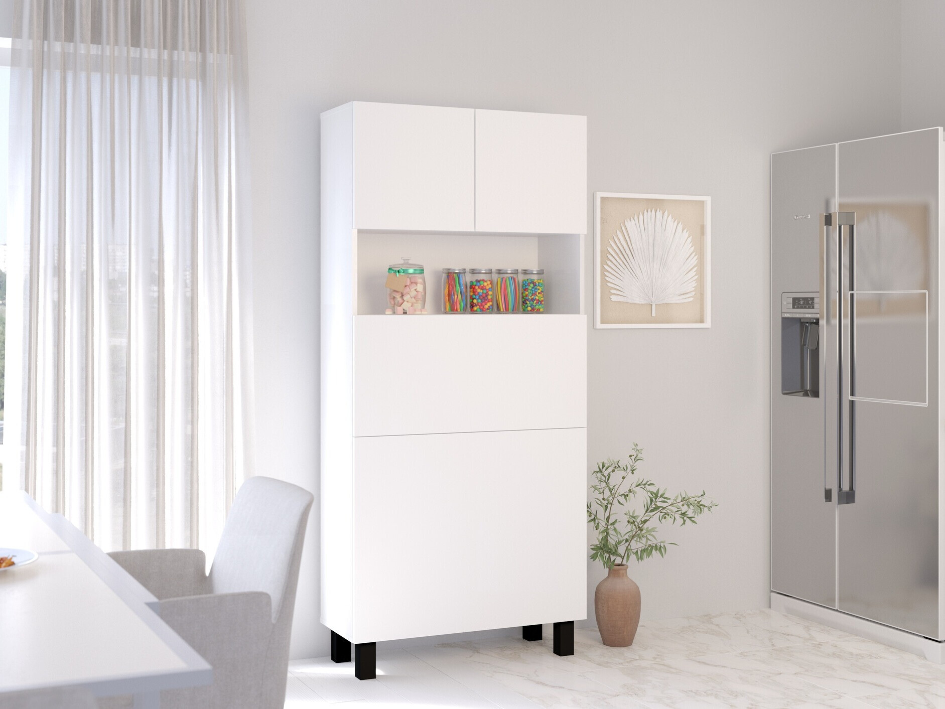 Boekenkast Buffalo 145 (Mat wit)