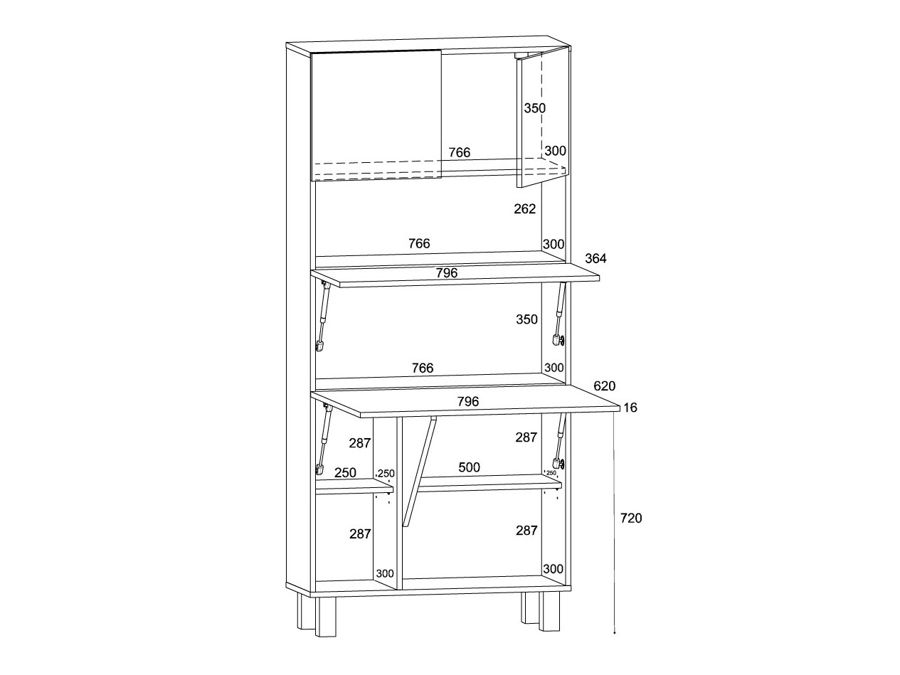 Boekenkast Buffalo 145 (Mat wit)