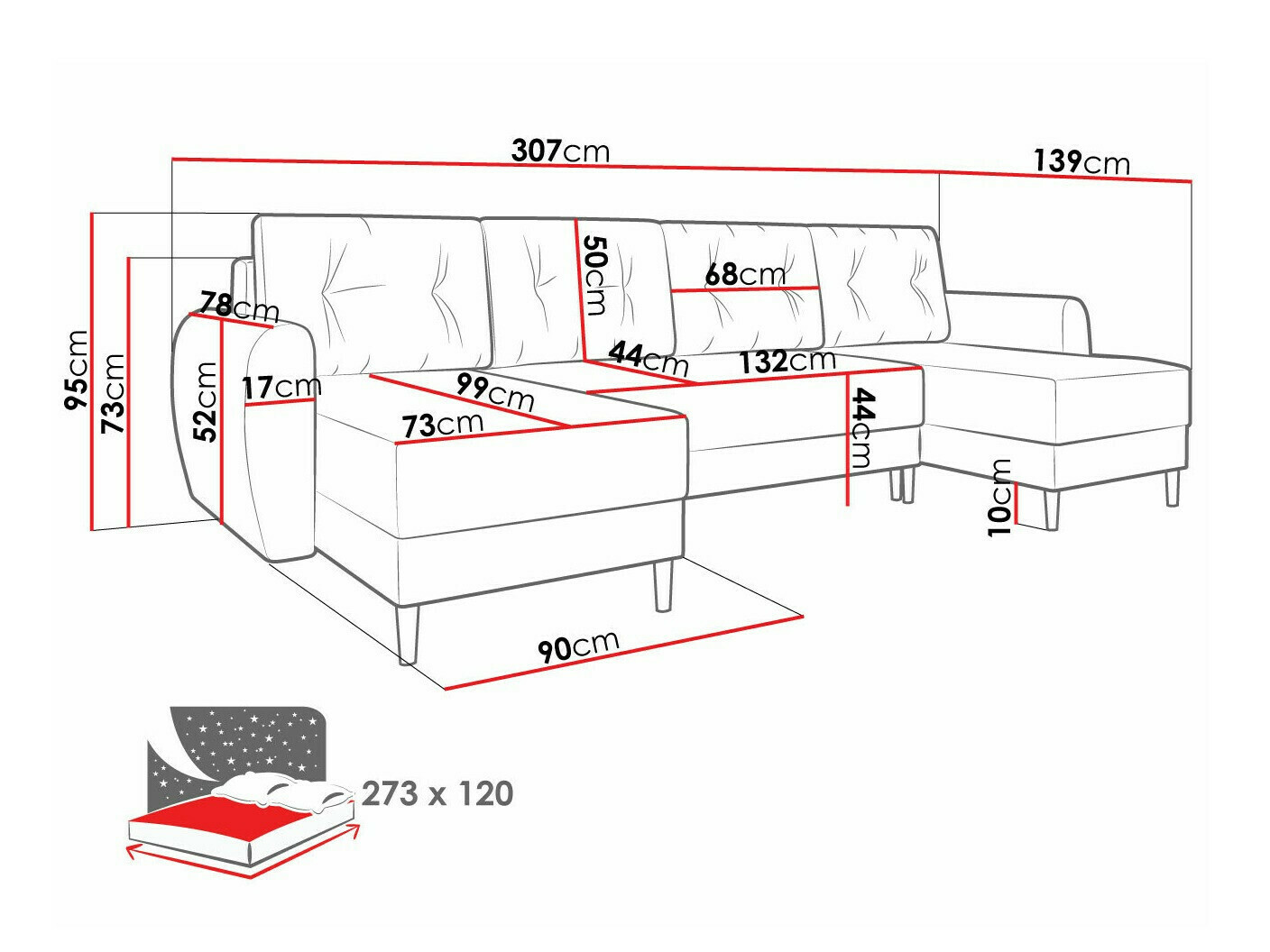 Hoekbank Memphis 110 (Itaka 14)