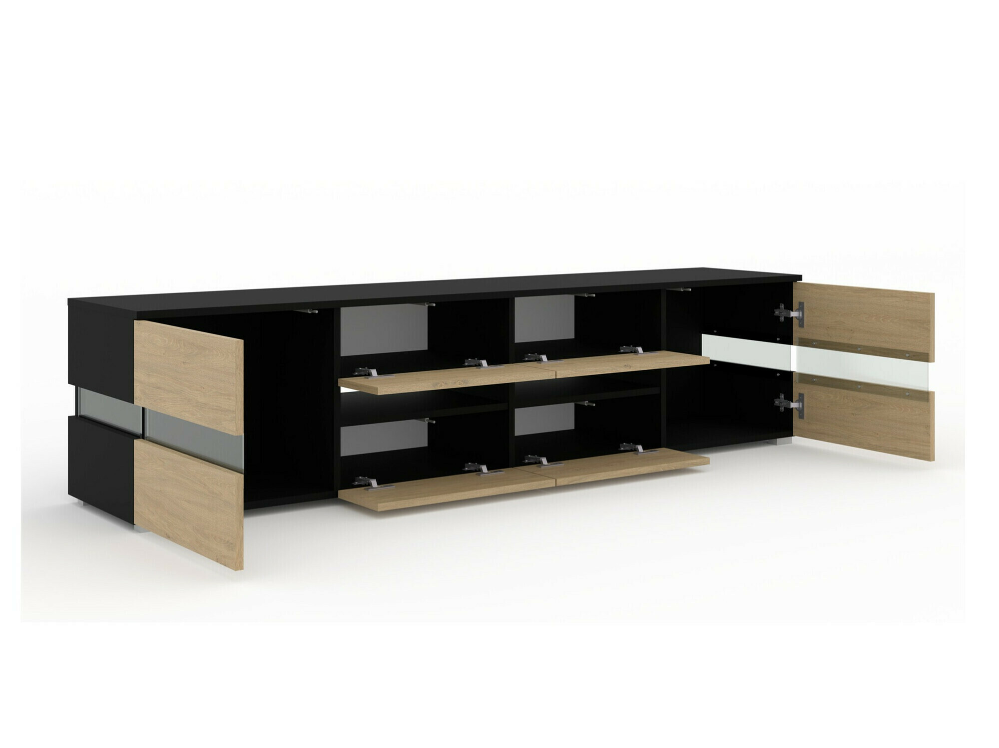 TV-meubel Buffalo 146 (Zwart + Eiken)