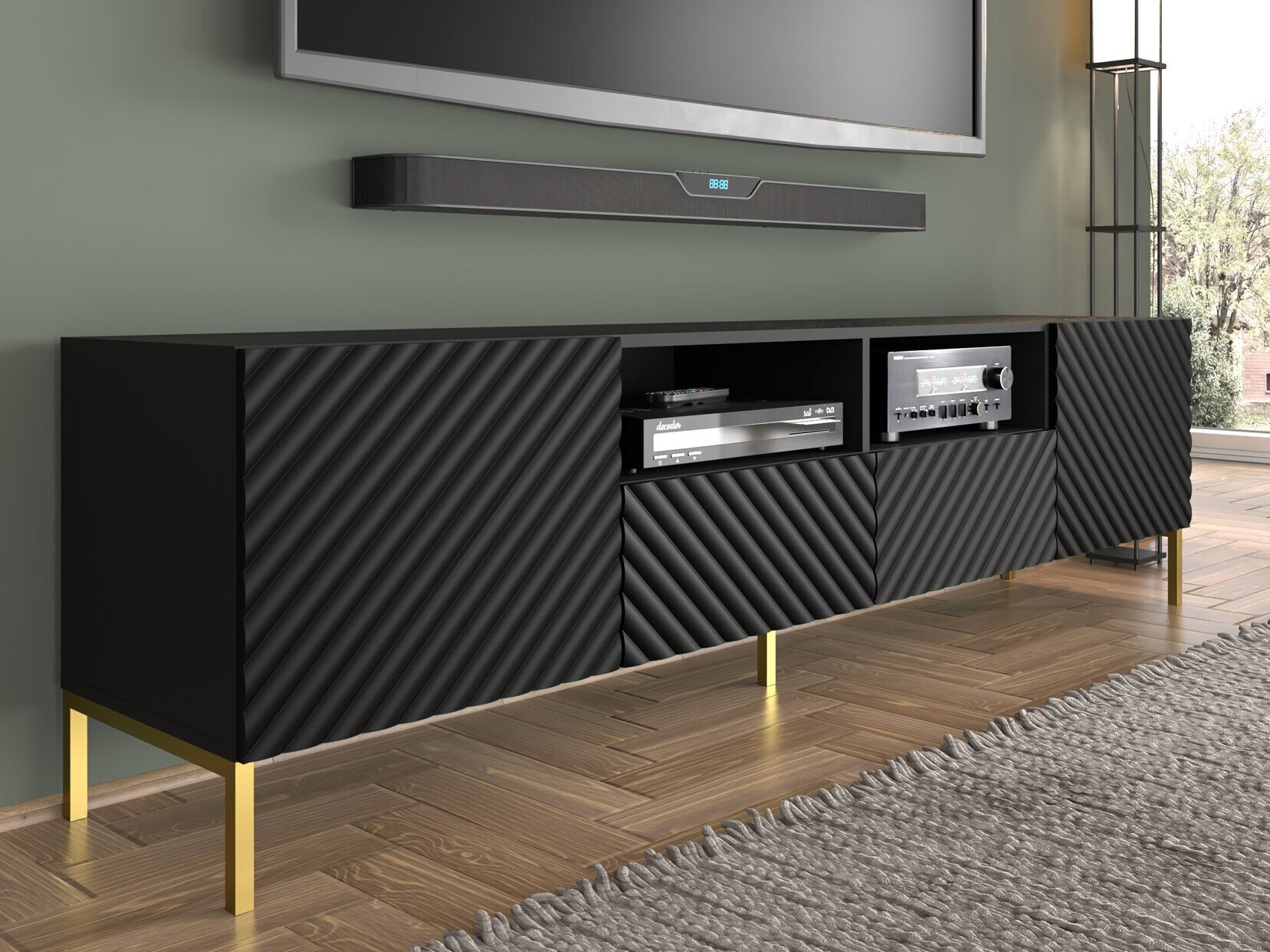 TV-meubel Fivremu 103 (Zwart)