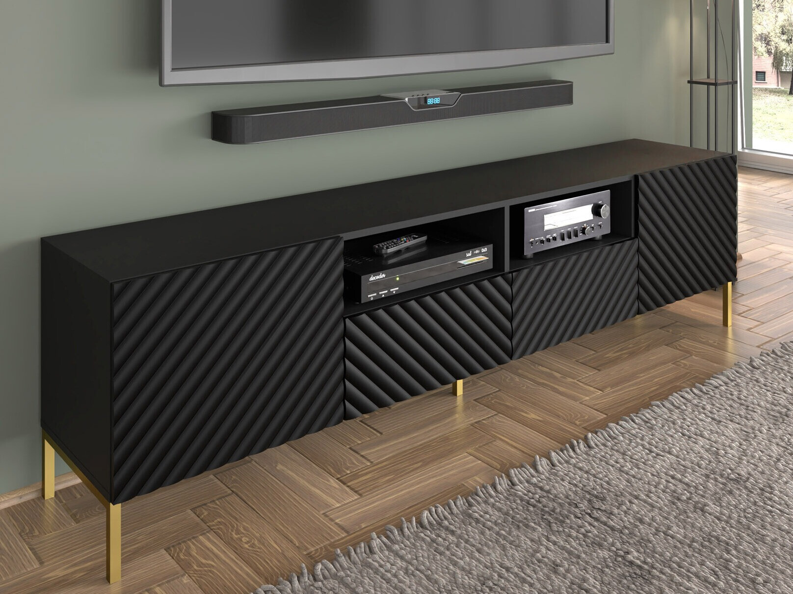 TV-meubel Fivremu 103 (Zwart)