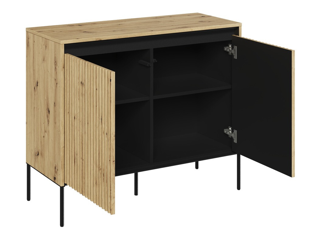 Dressoir Fernolu 101 (Artisan eiken + Zwart)