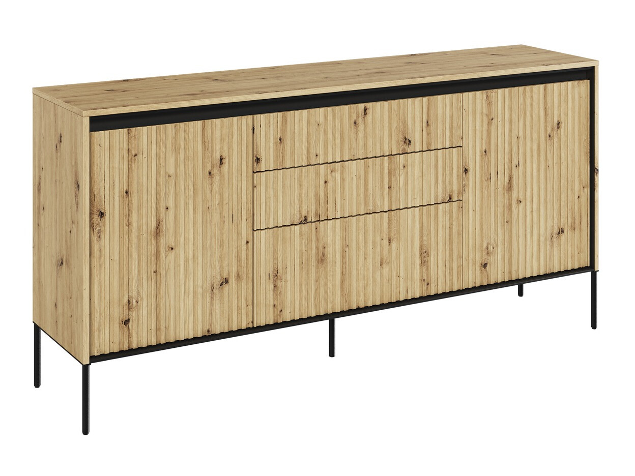 Ladekast Fernolu 100 (Artisan eiken + Zwart)