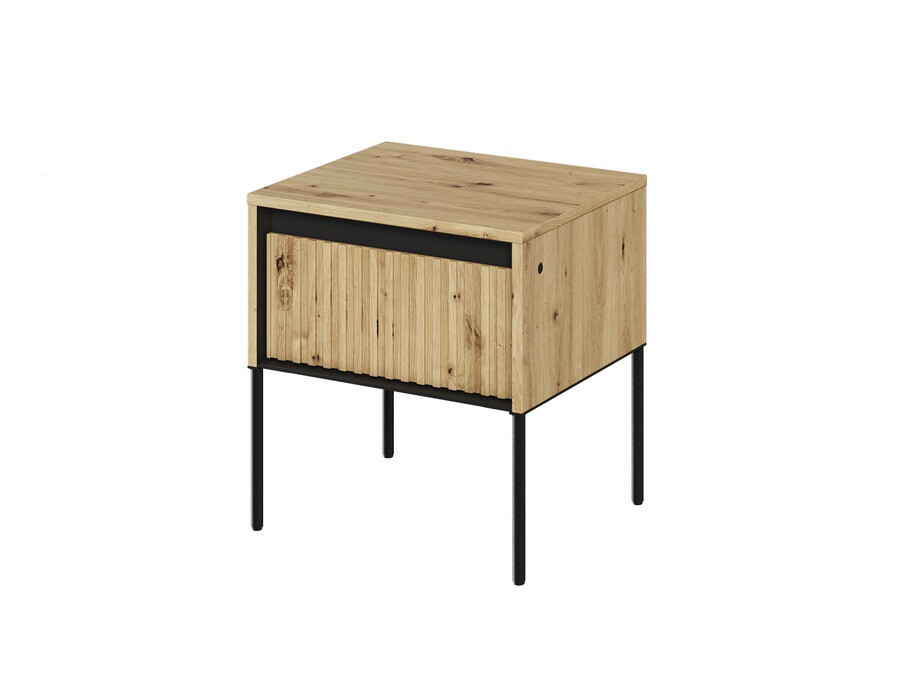 Nachtkastje Fernolu 111 (Artisan eiken + Zwart)