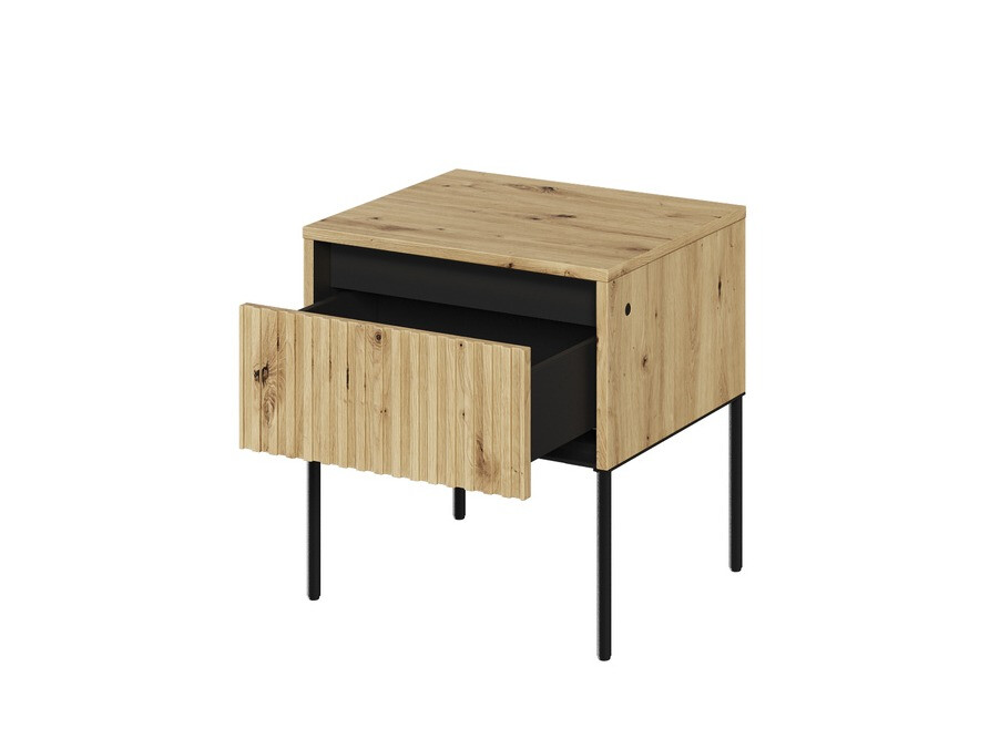 Nachtkastje Fernolu 111 (Artisan eiken + Zwart)