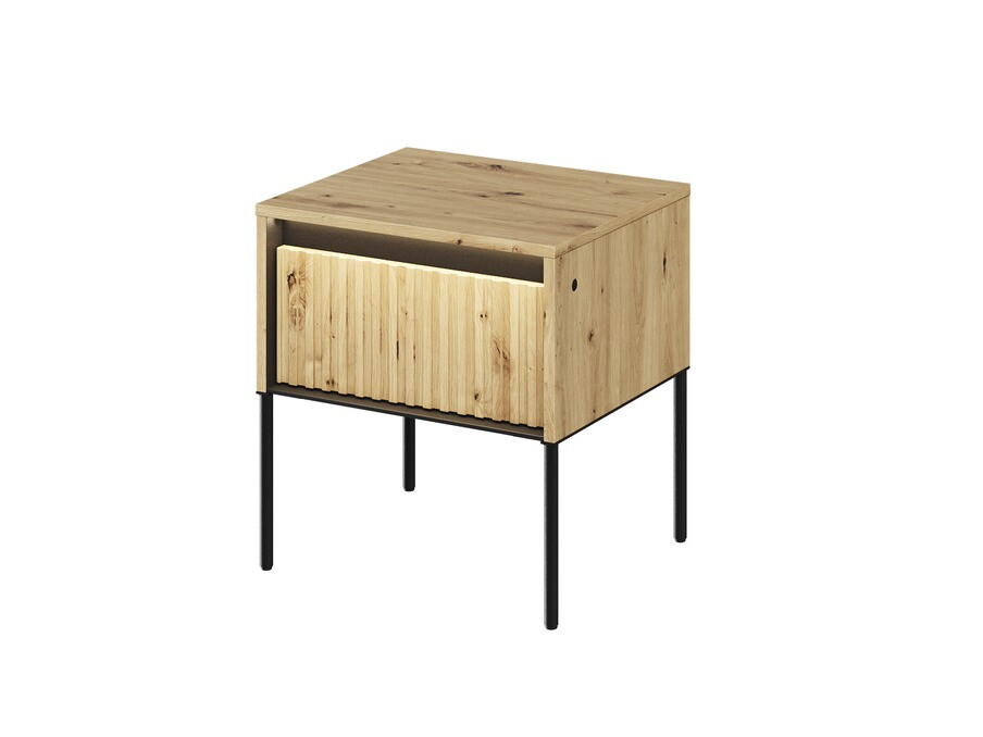 Nachtkastje Fernolu 111 (Artisan eiken + Zwart)