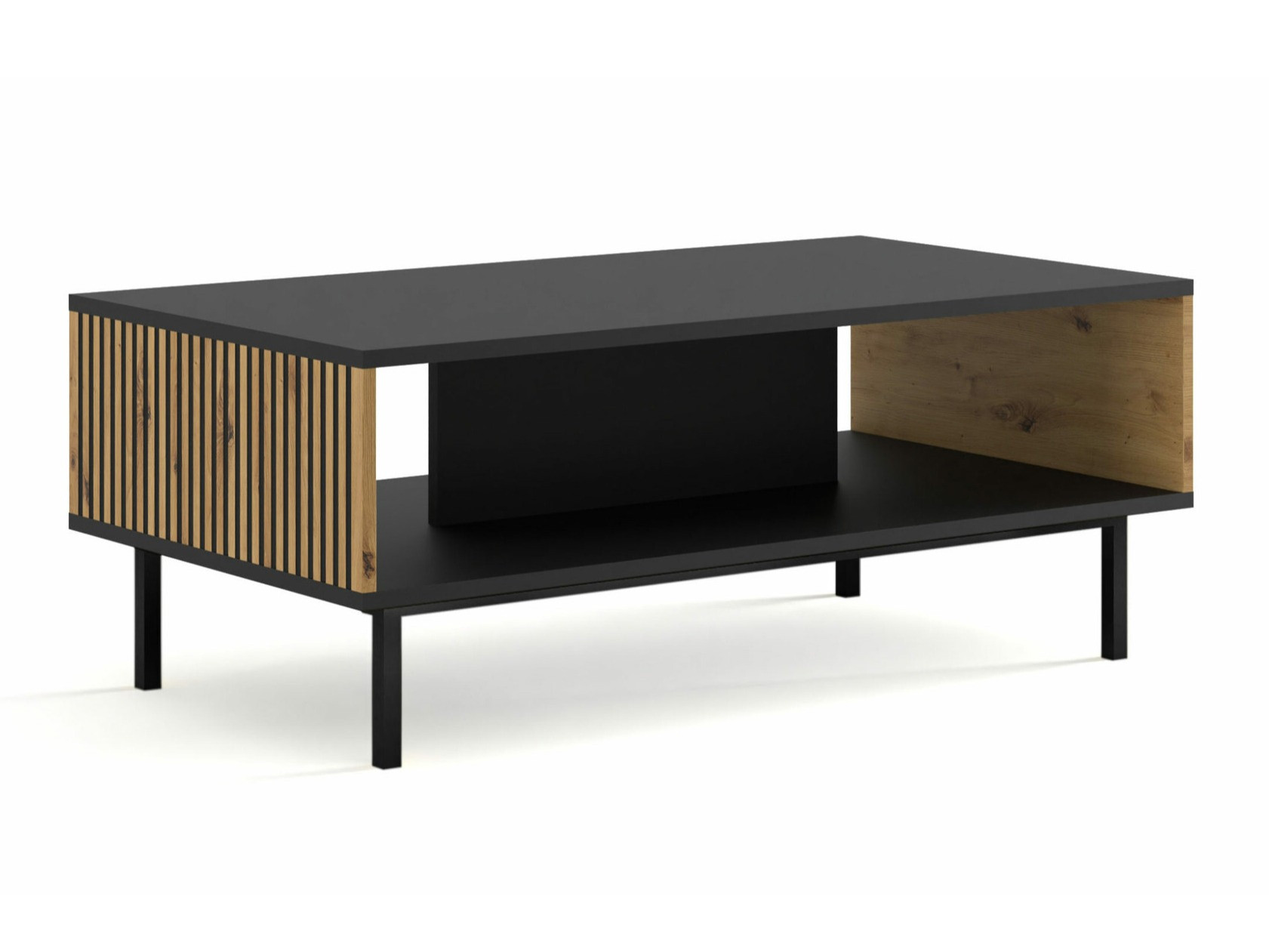 Salontafel Talsalu 103 (Artisan eiken + Zwart)