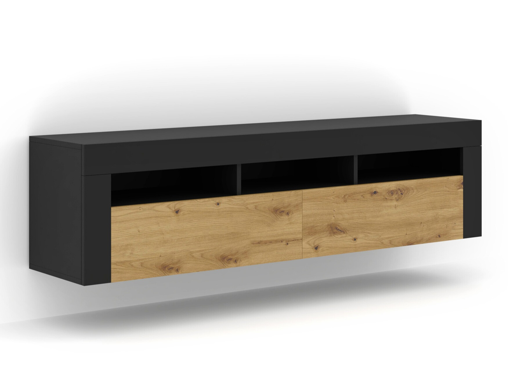 TV-meubel Buffalo 149 (Zwart + Artisan eiken)