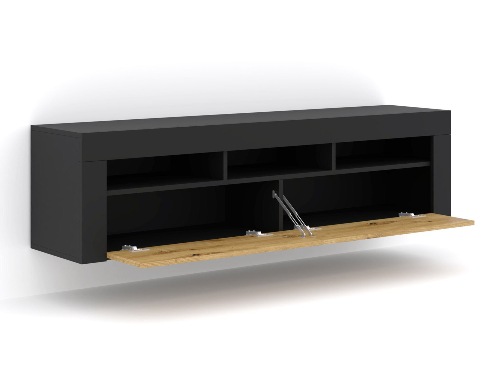 TV-meubel Buffalo 149 (Zwart + Artisan eiken)