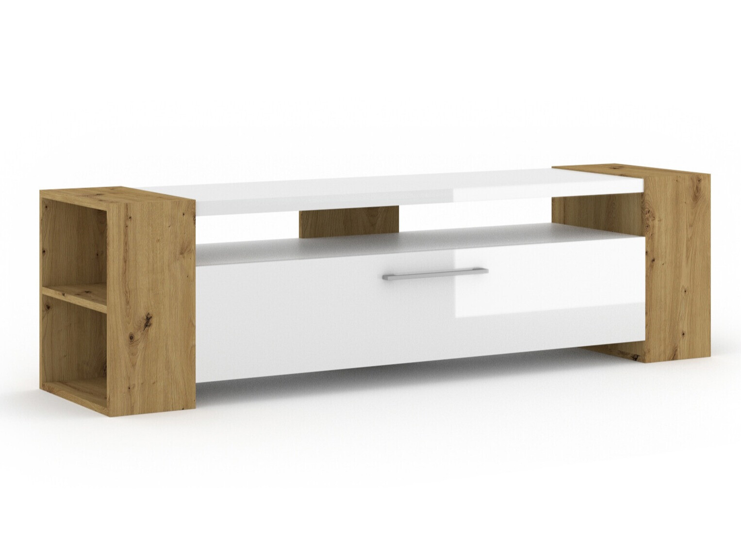 TV-meubel Buffalo 150 (Artisan eiken + Glanzend wit)