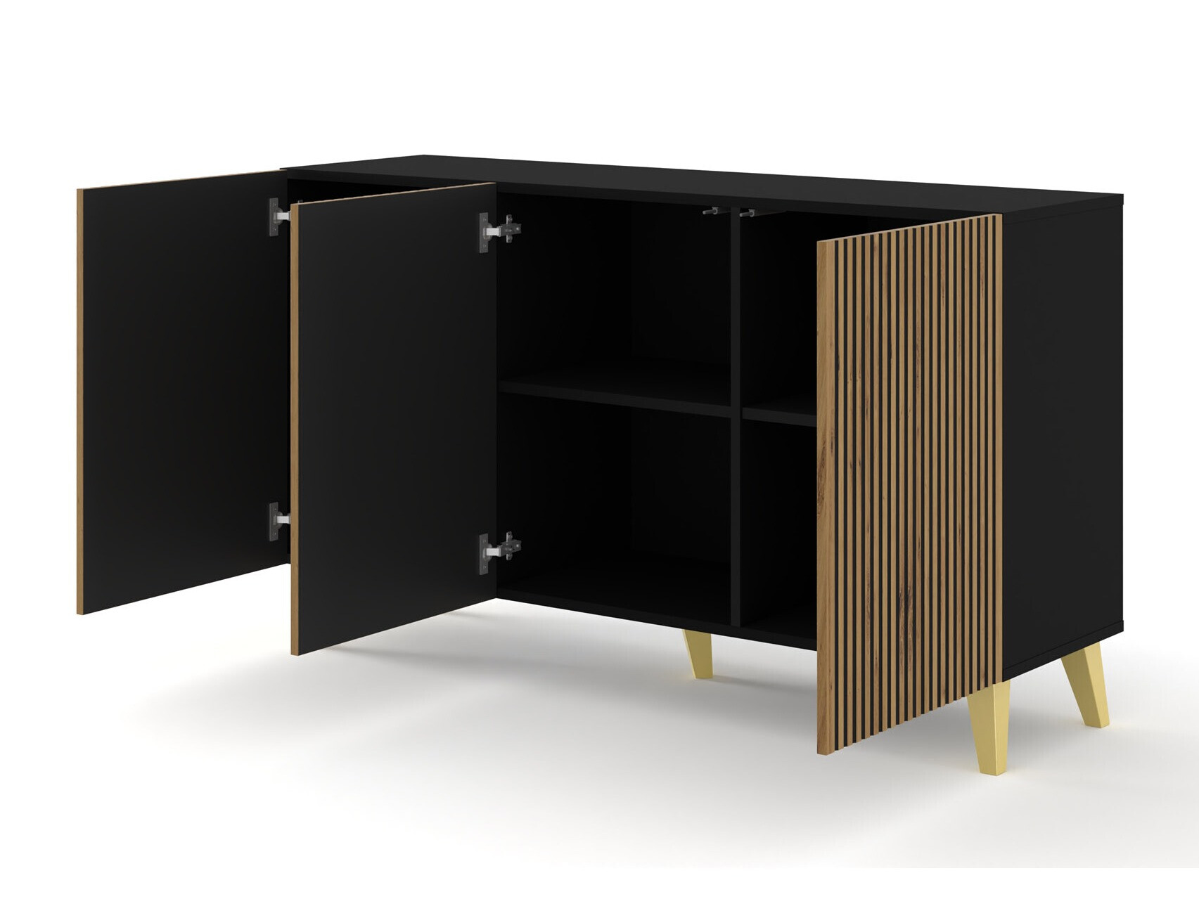 Dressoir Buffalo 157 (Zwart + Artisan eiken)