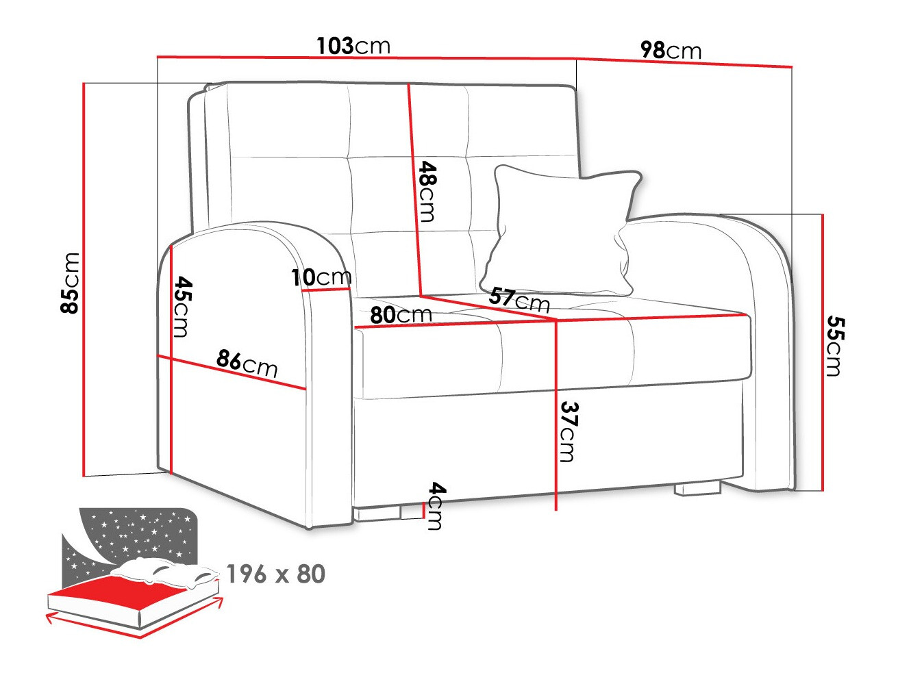 Fauteuil Columbus 114 (Aragon 80)