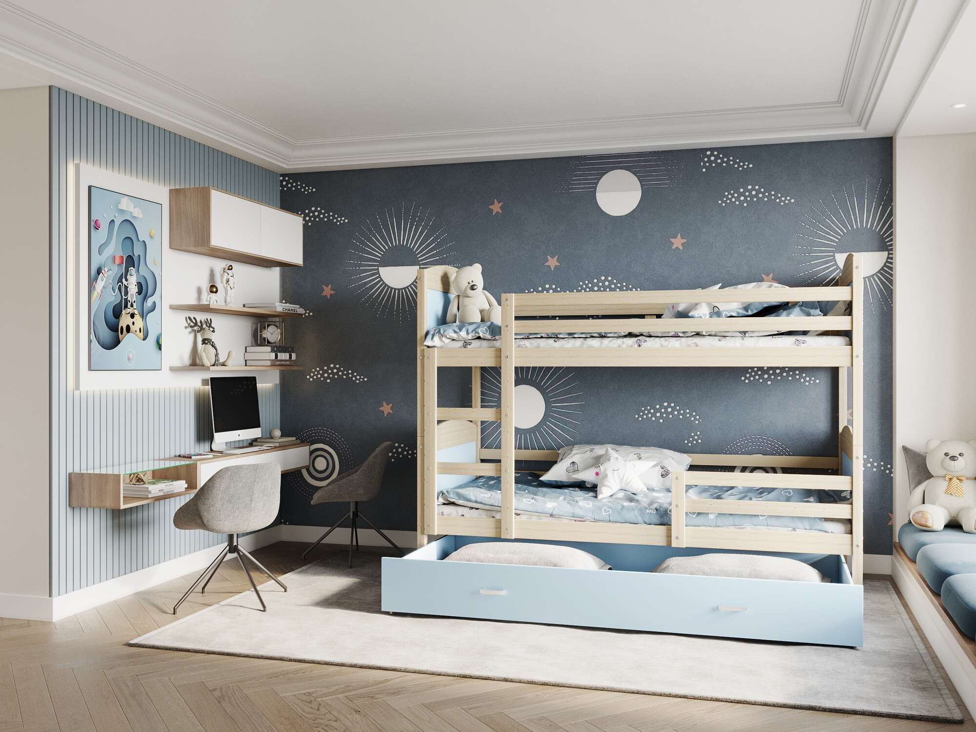 Stapelbed Aurora 102 (Grenen)