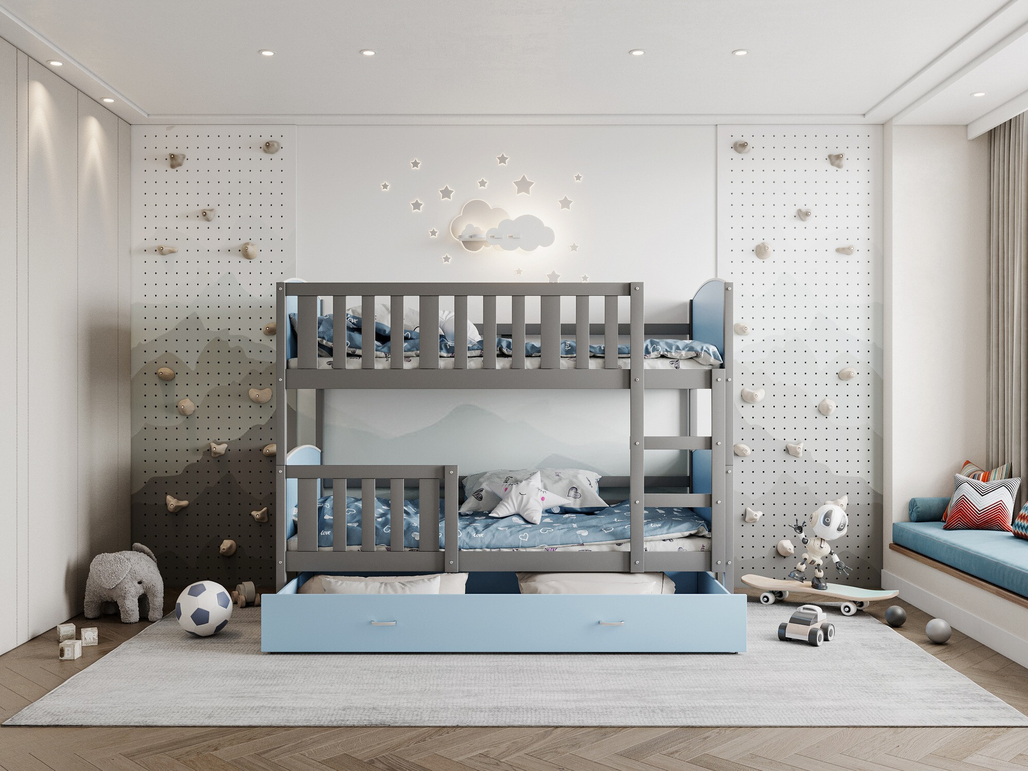 Stapelbed Aurora 113 (Grijs)