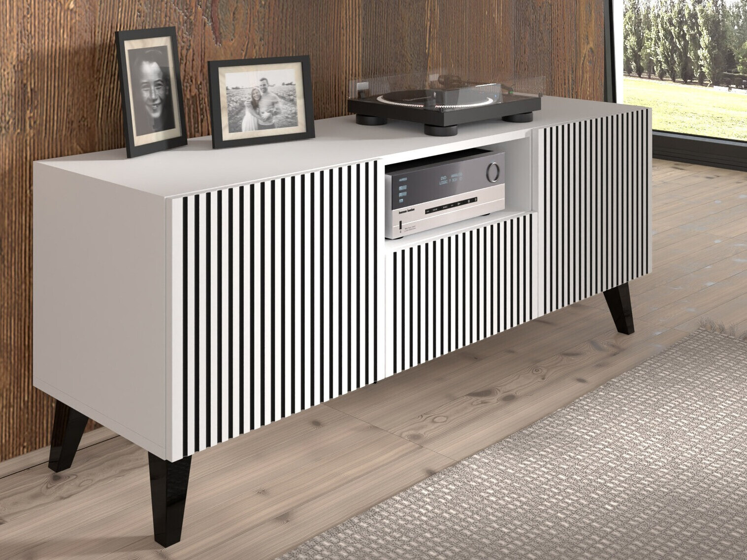 TV-meubel Buffalo 156 (Wit + Zwart)