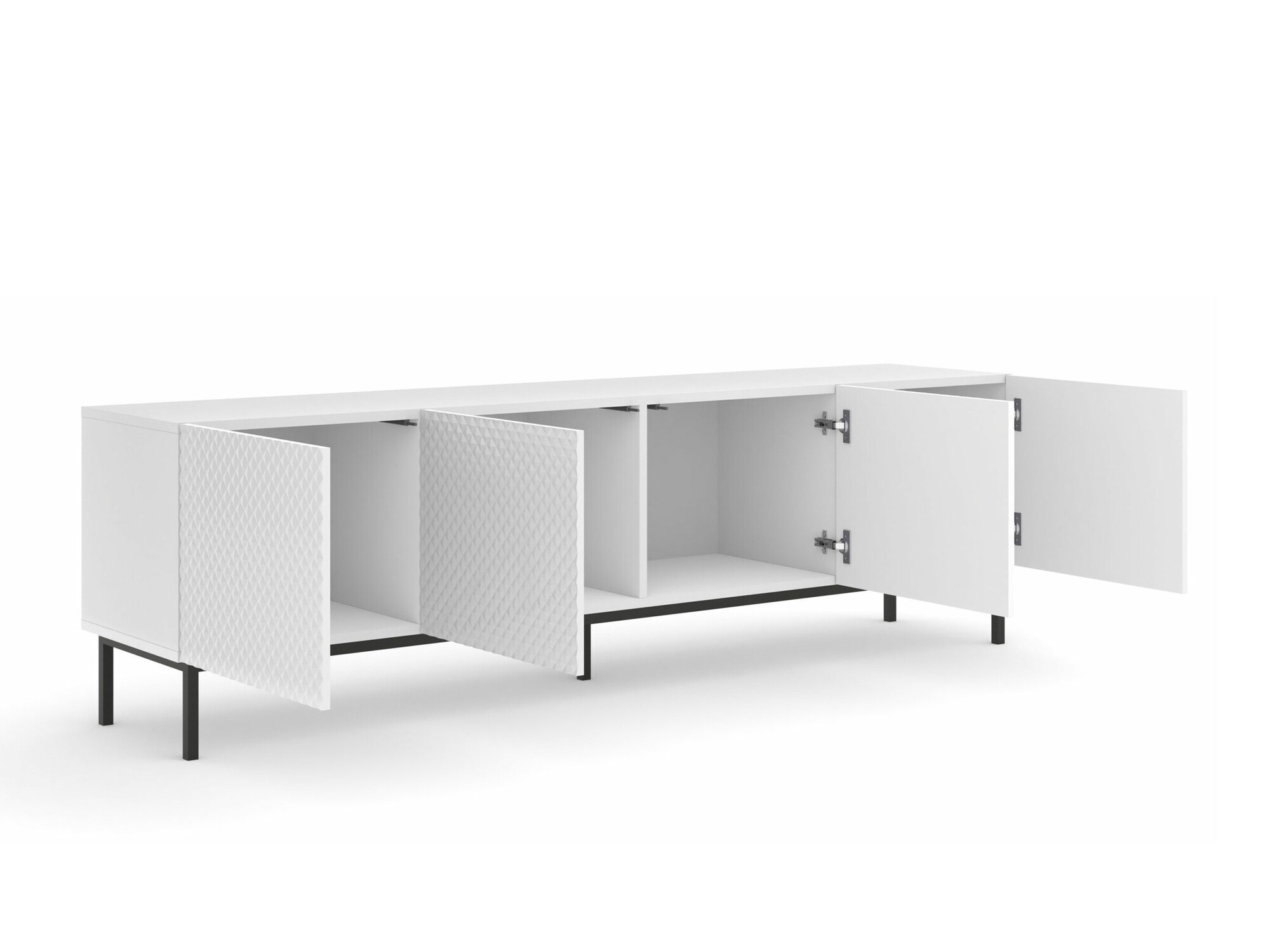 TV-meubel Odelomu 100 (Wit + Glanzend wit)