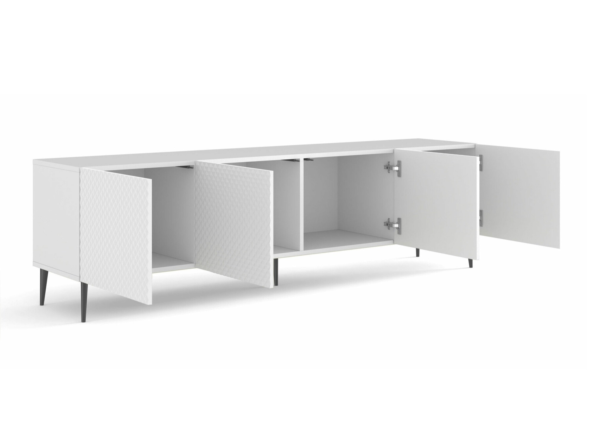 TV-meubel Odelomu 100 (Wit + Glanzend wit)