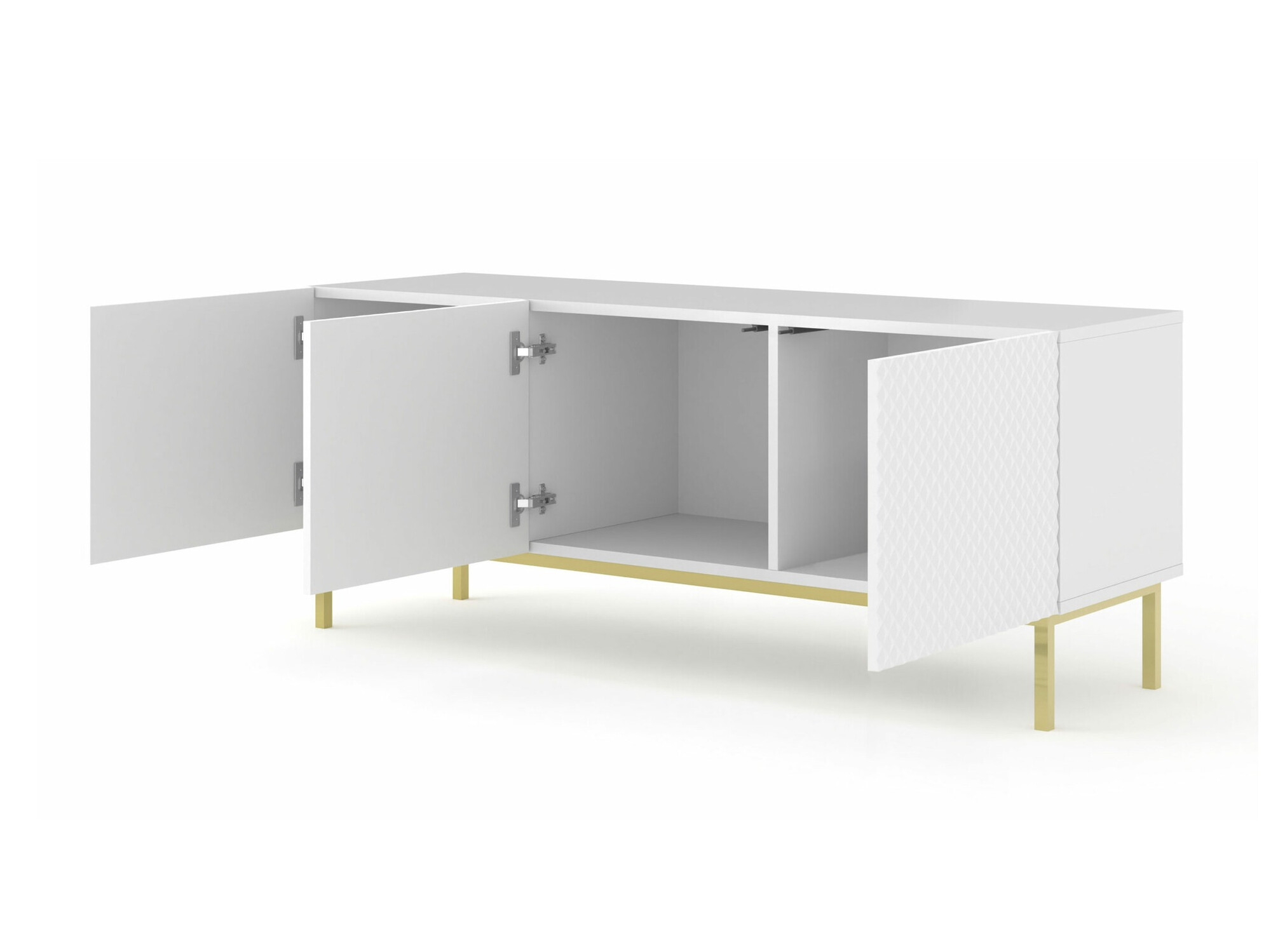 TV-meubel Odelomu 101 (Wit + Glanzend wit)