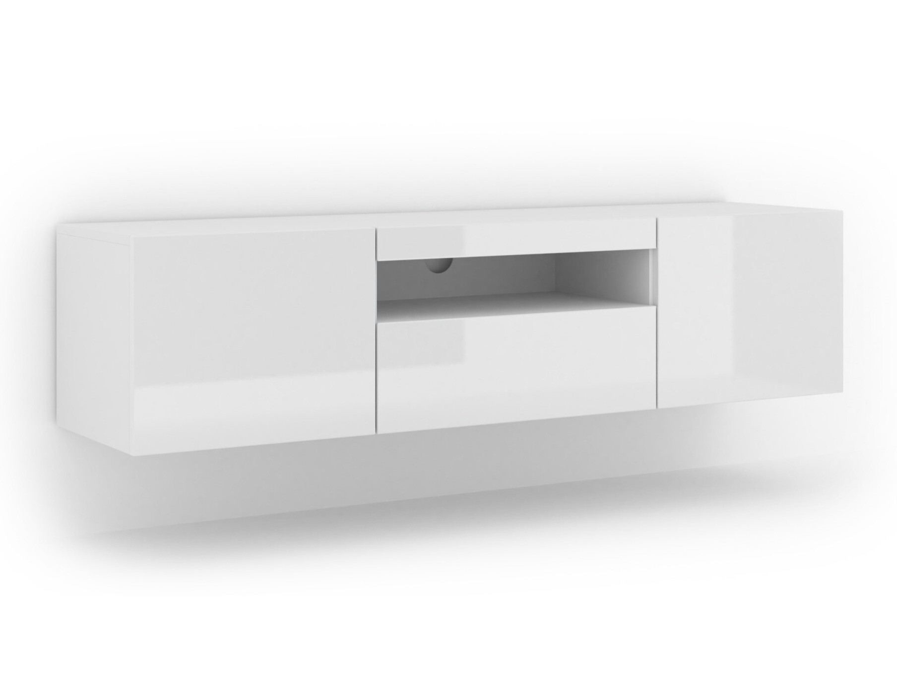 TV-meubel Morteo 103 (Wit + Glanzend wit)