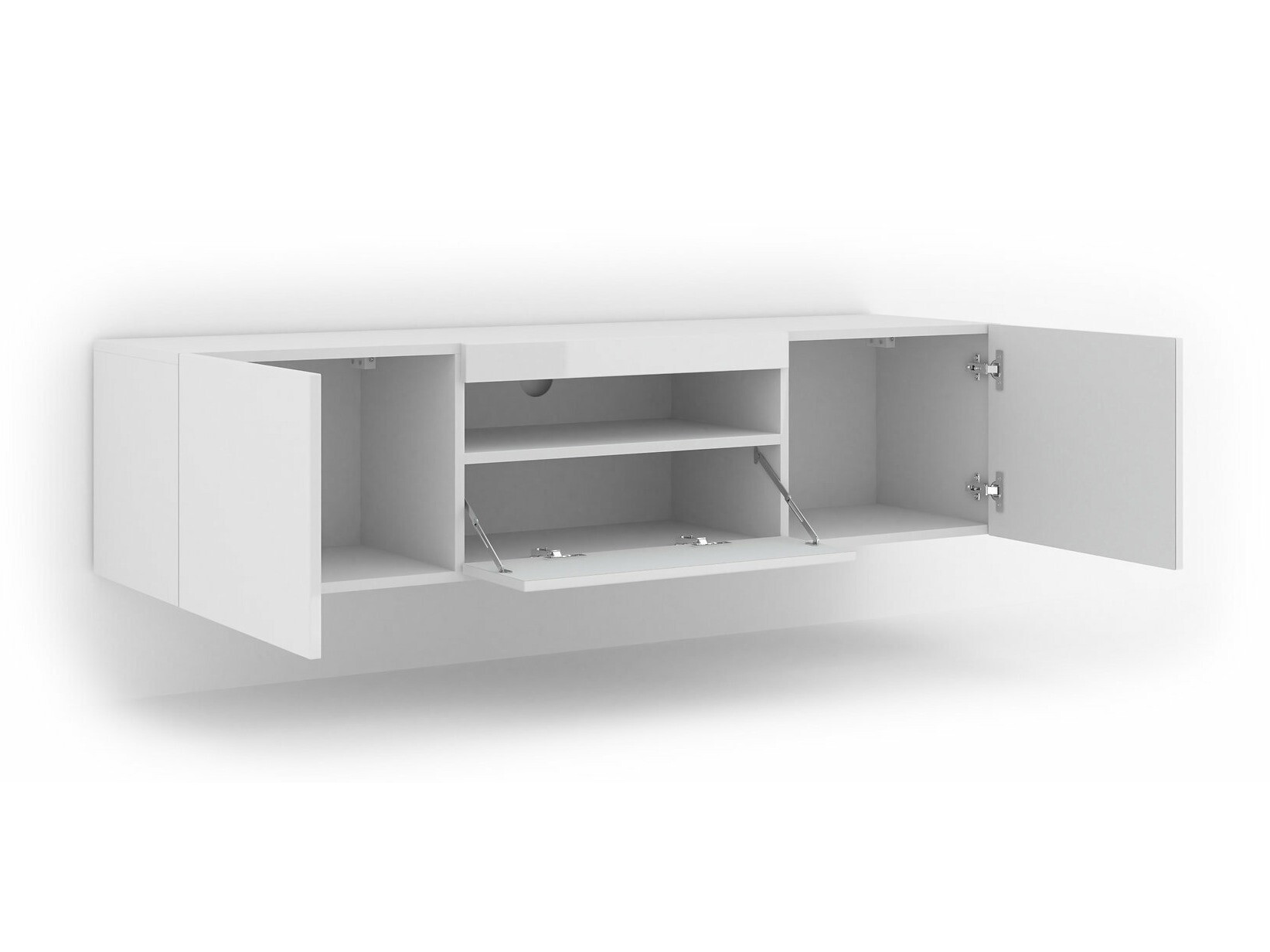 TV-meubel Morteo 103 (Wit + Glanzend wit)