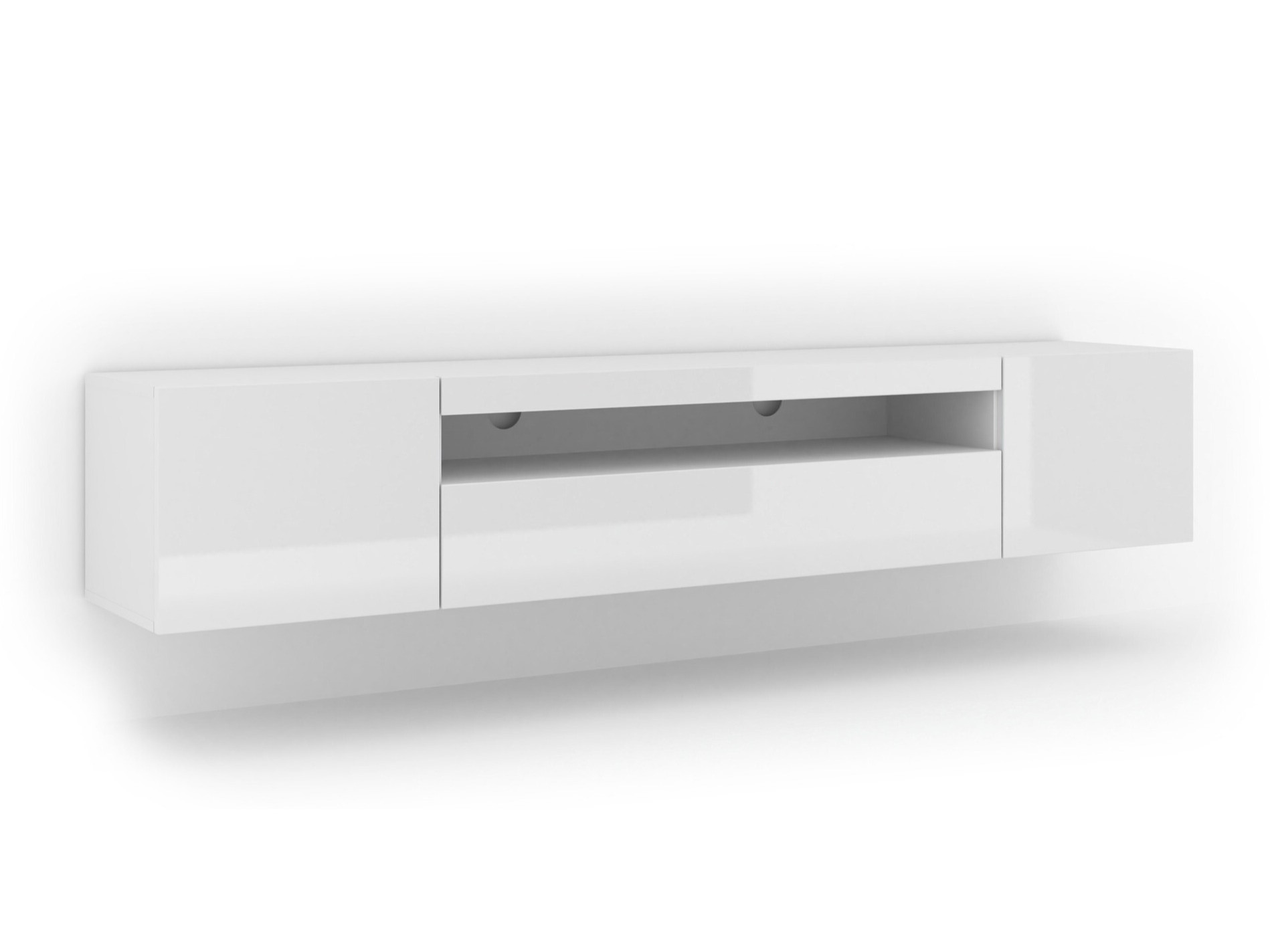 TV-meubel Morteo 104 (Wit + Glanzend wit)