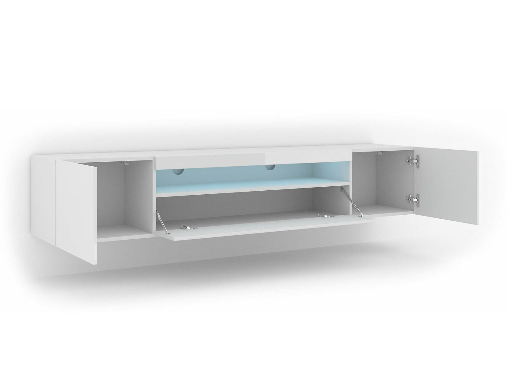 TV-meubel Morteo 104 (Wit + Glanzend wit)