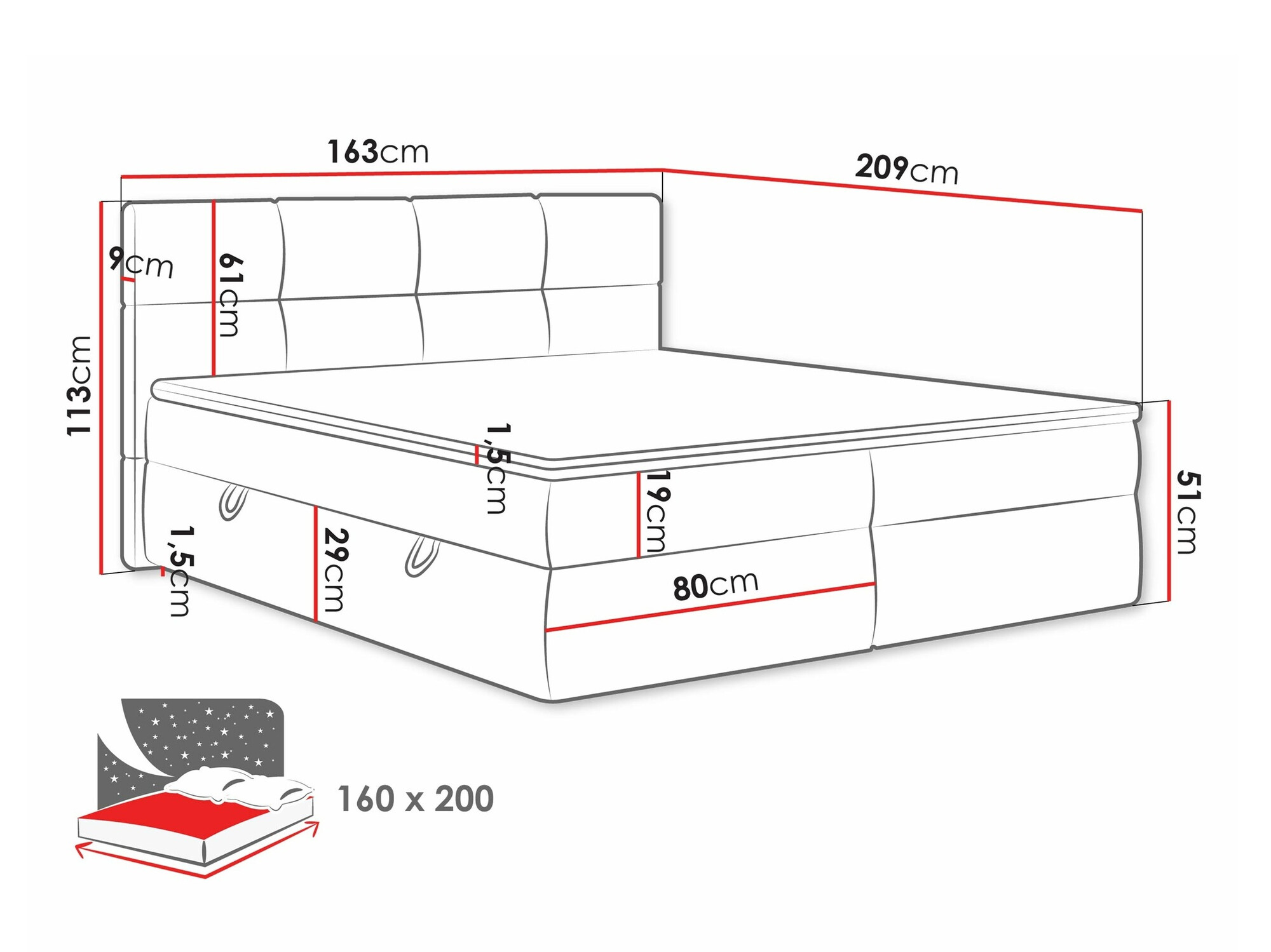 Boxspring ComfiDream 187 (Curio 02)