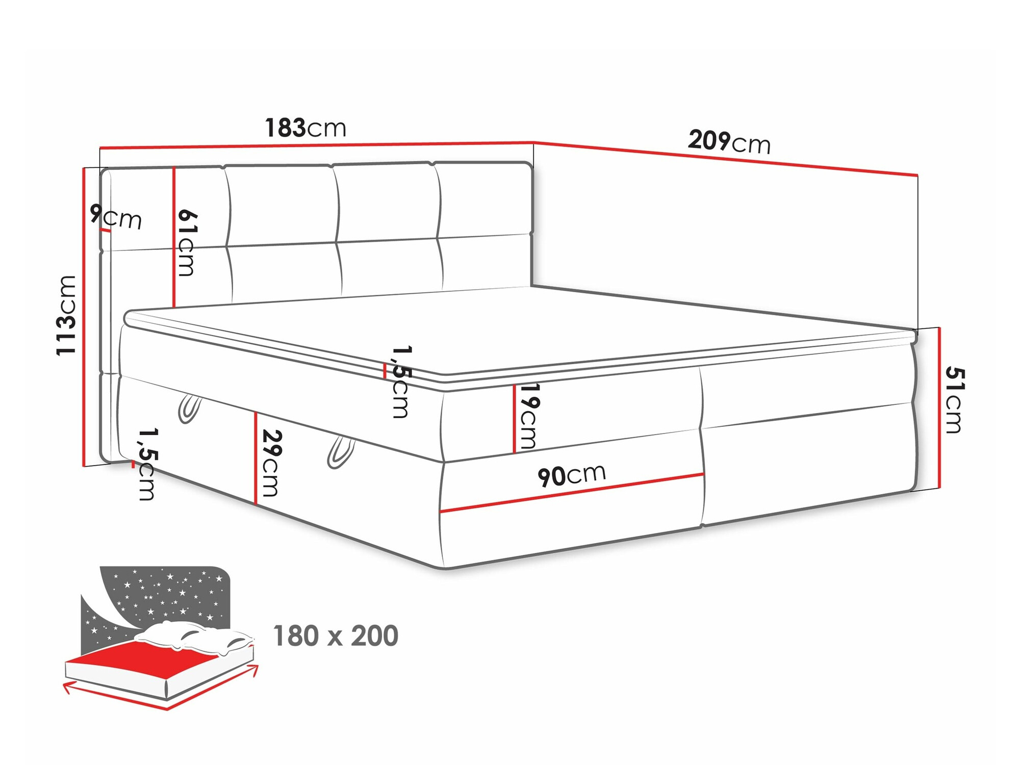 Boxspring ComfiDream 187 (Curio 02)