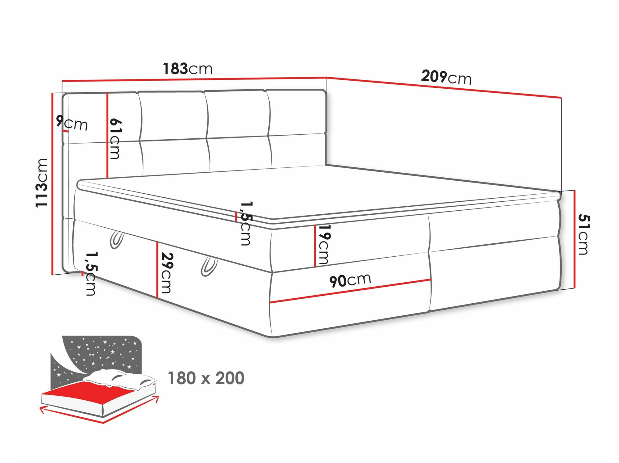Boxspring ComfiDream 187 (Curio 11)