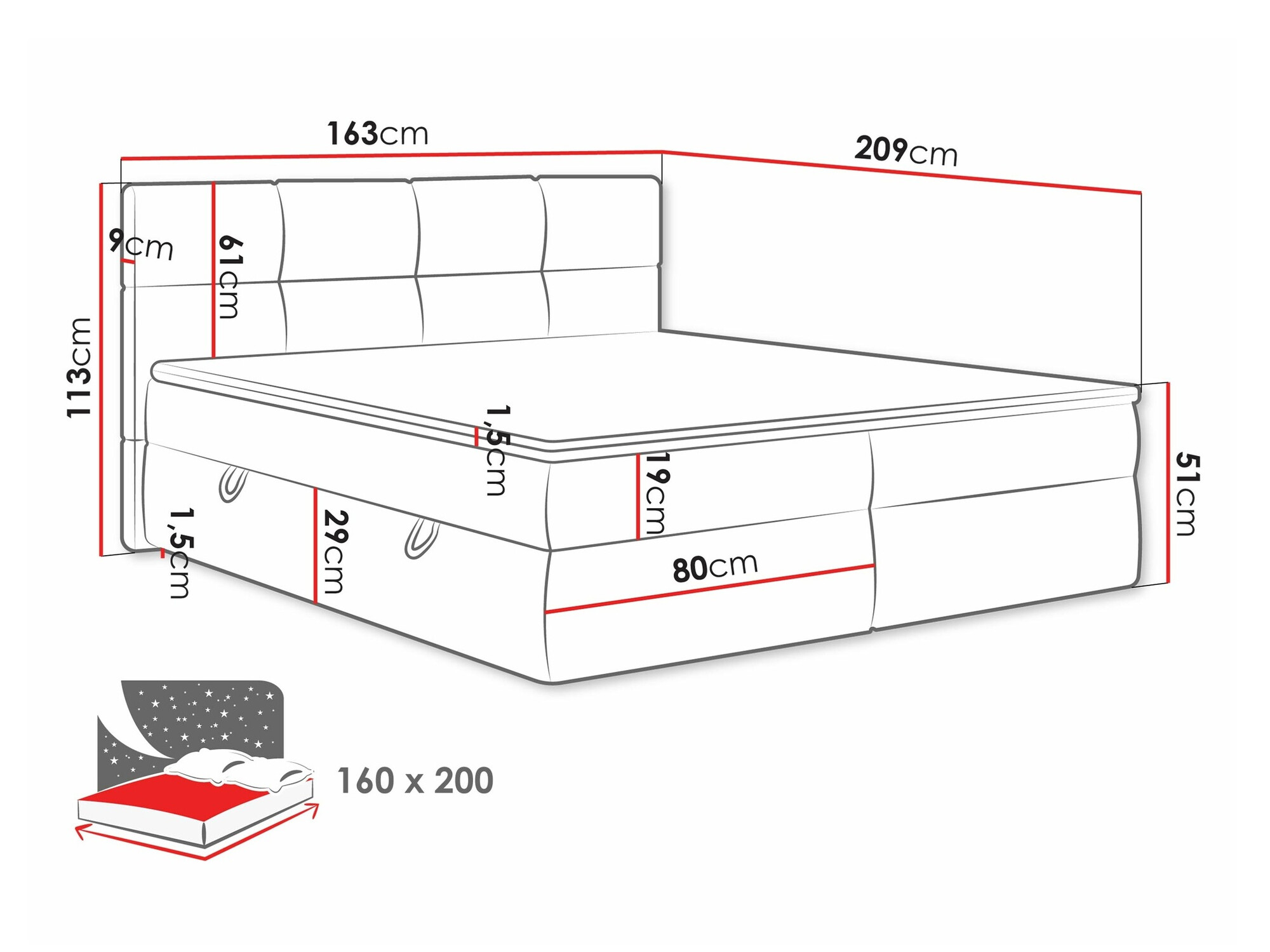 Boxspring ComfiDream 187 (Curio 99)