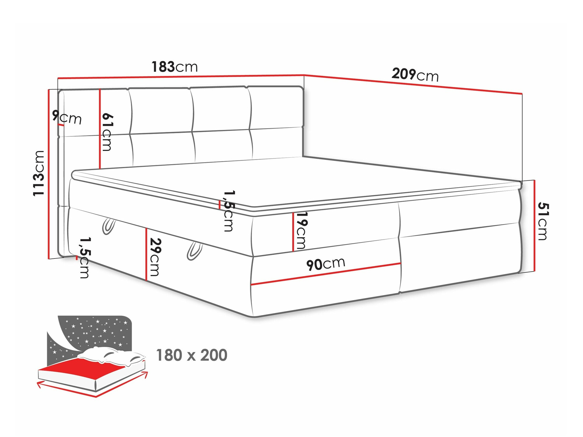 Boxspring ComfiDream 187 (Curio 99)