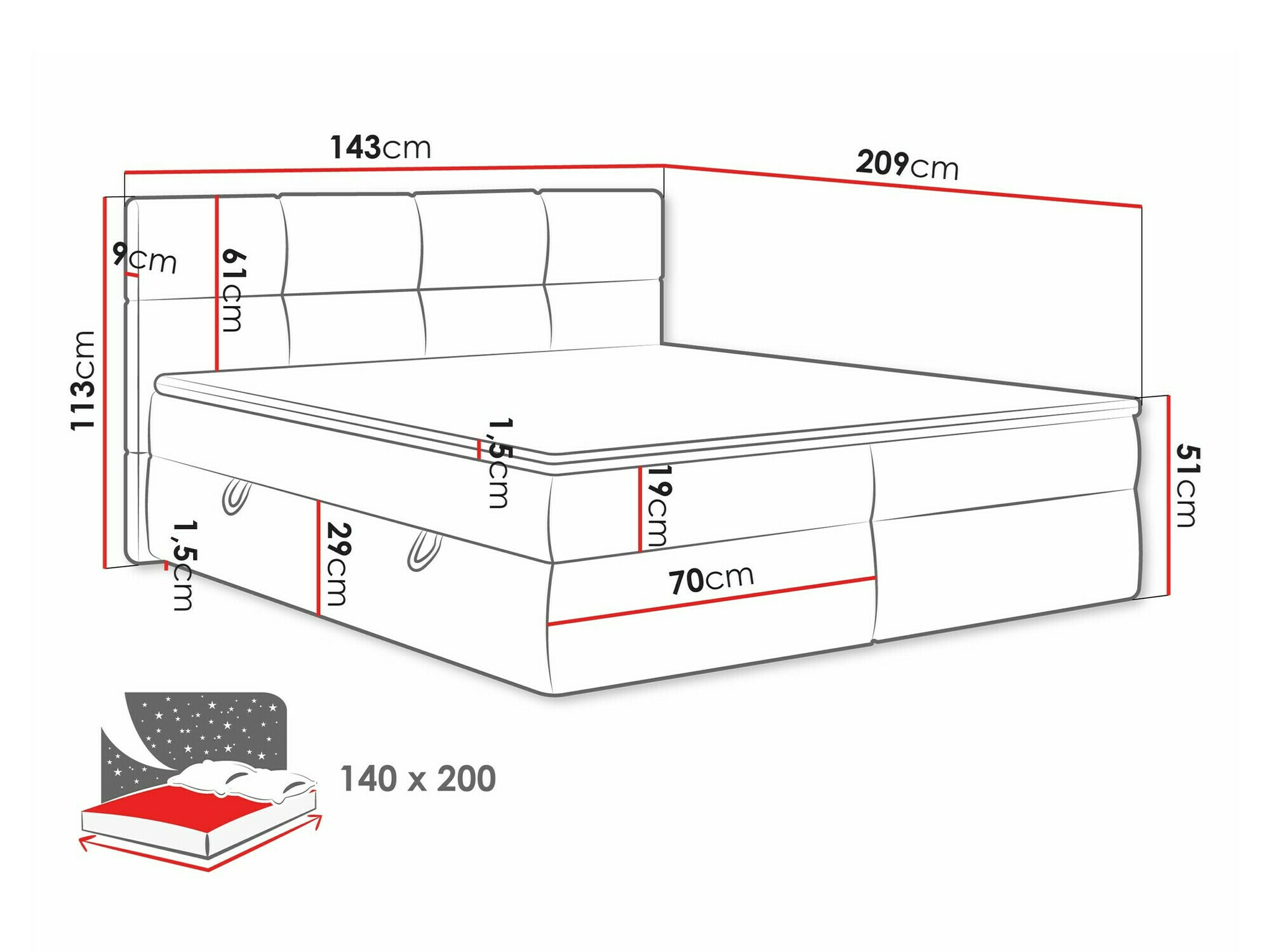 Boxspring ComfiDream Nivina (Curio 11)