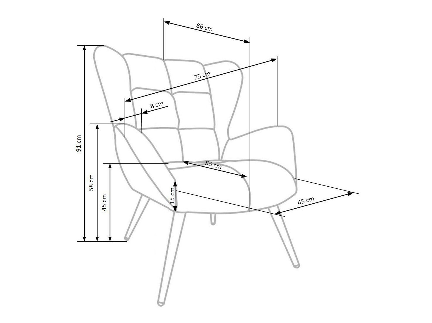 Fauteuil Houston 1079 (Donkergroen)